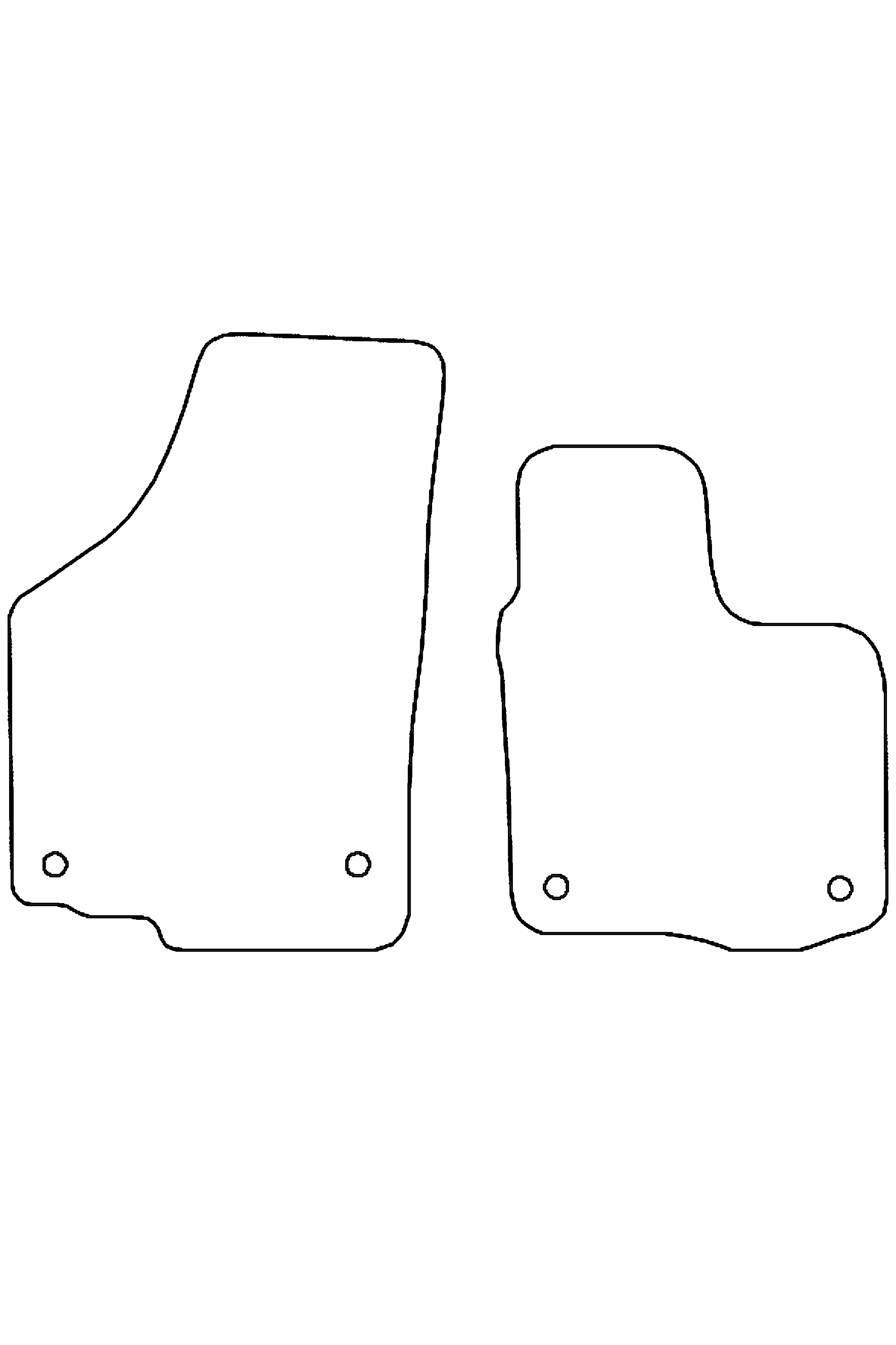 Fits VW Volkswagen Caddy 2004-2021 Front Pair Rubber Mats