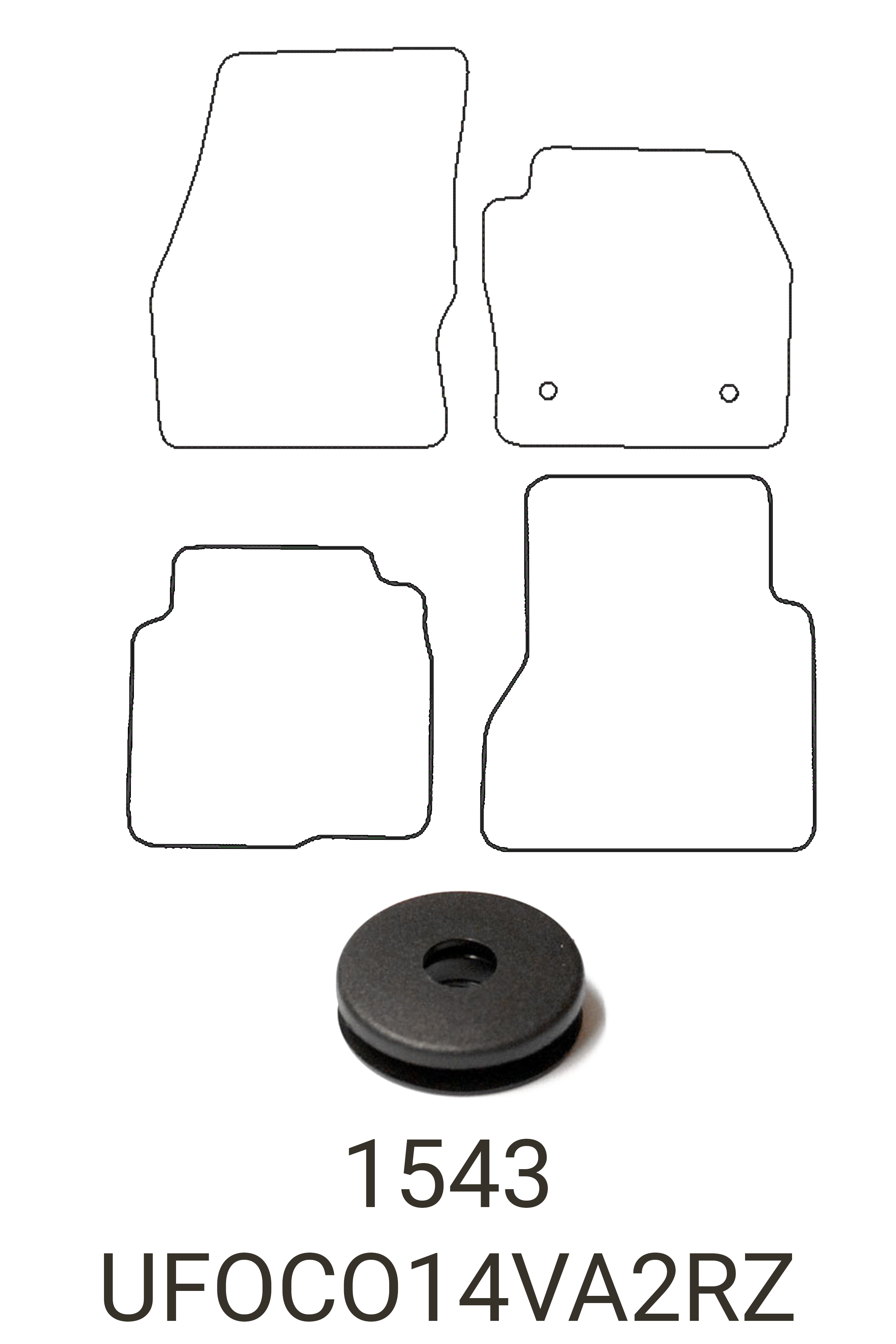 Fits Ford Transit Connect DCIV LWB 2014-2024 Rubber Mats