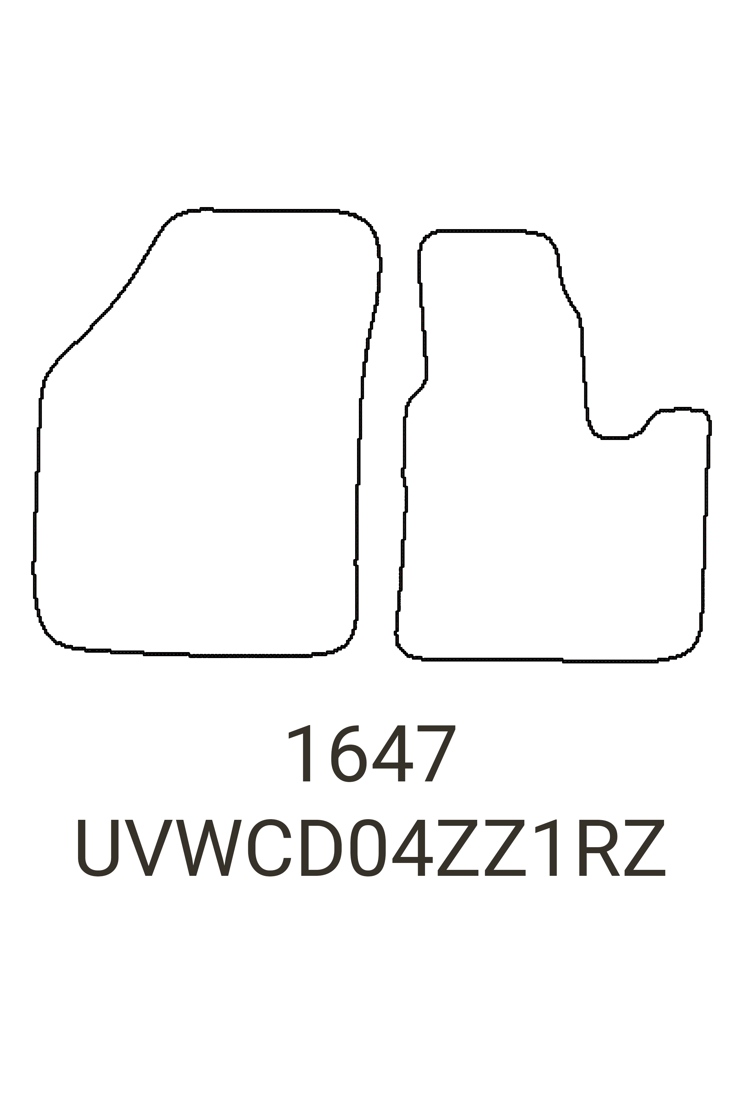 Fits VW Volkswagen Caddy 2004-2021 Front Pair Rubber Mats