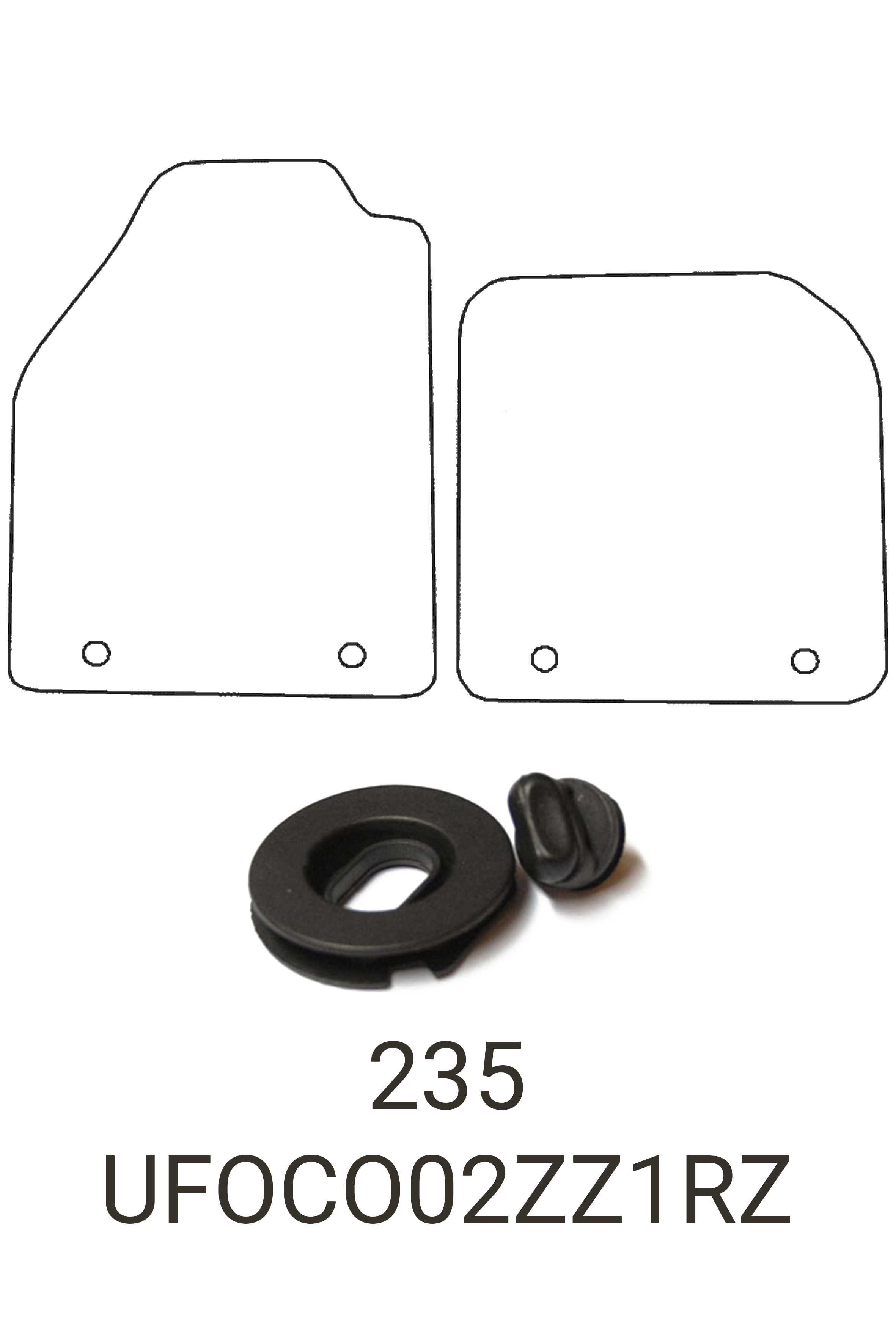 Fits Ford Connect 2002-2014 Front Rubber Mats