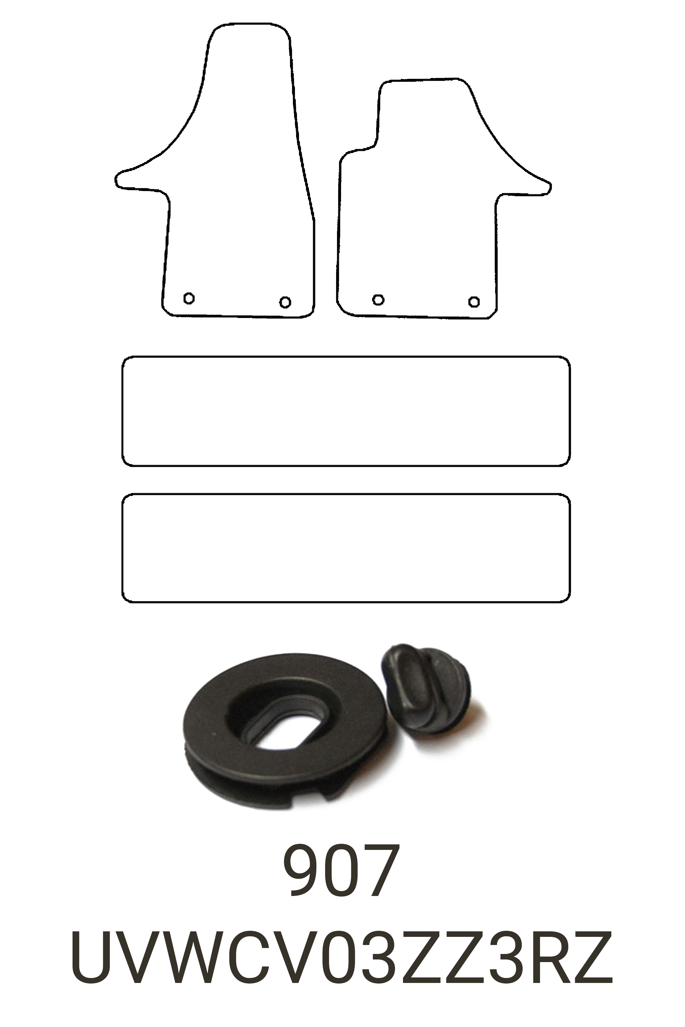 Fits VW Volkswagen Caravelle 2003+ Rubber Mats