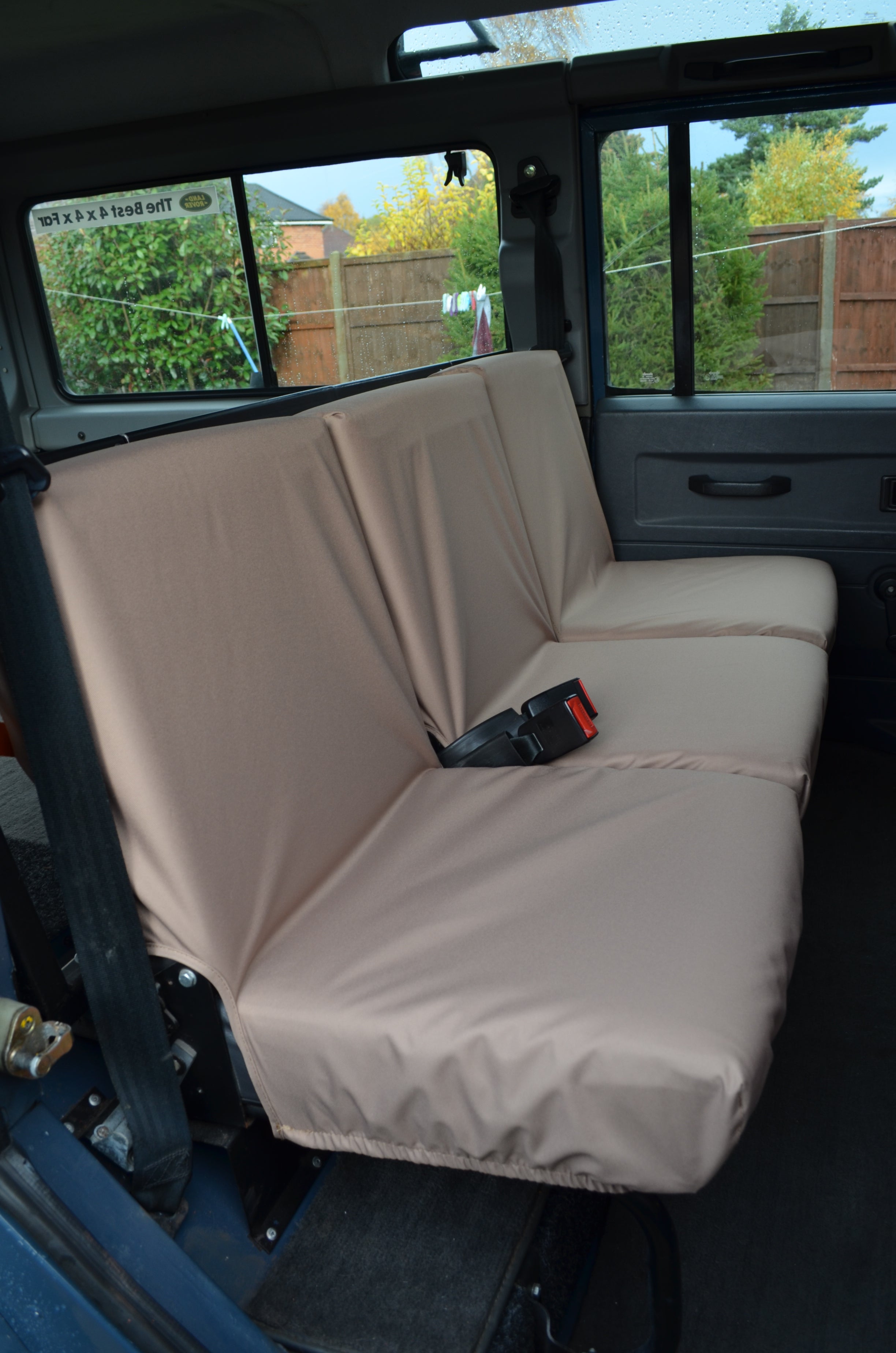 Land Rover Defender 1983 - 2007 Rear Seat Covers 2nd Row 3 Singles / Sand Turtle Covers Ltd