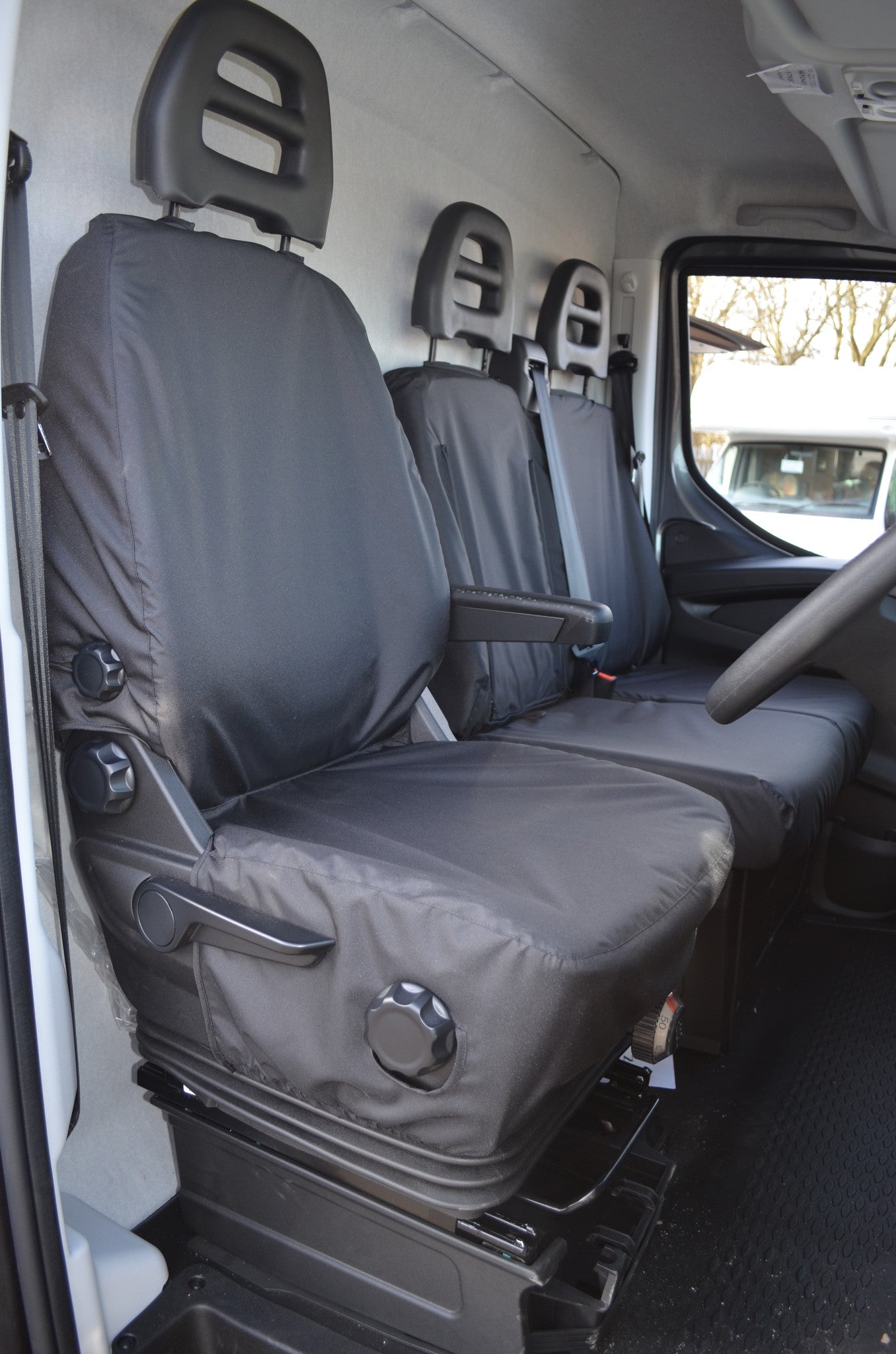 Iveco Daily Van 2014 Onwards Tailored Front Seat Covers Black Turtle Covers Ltd