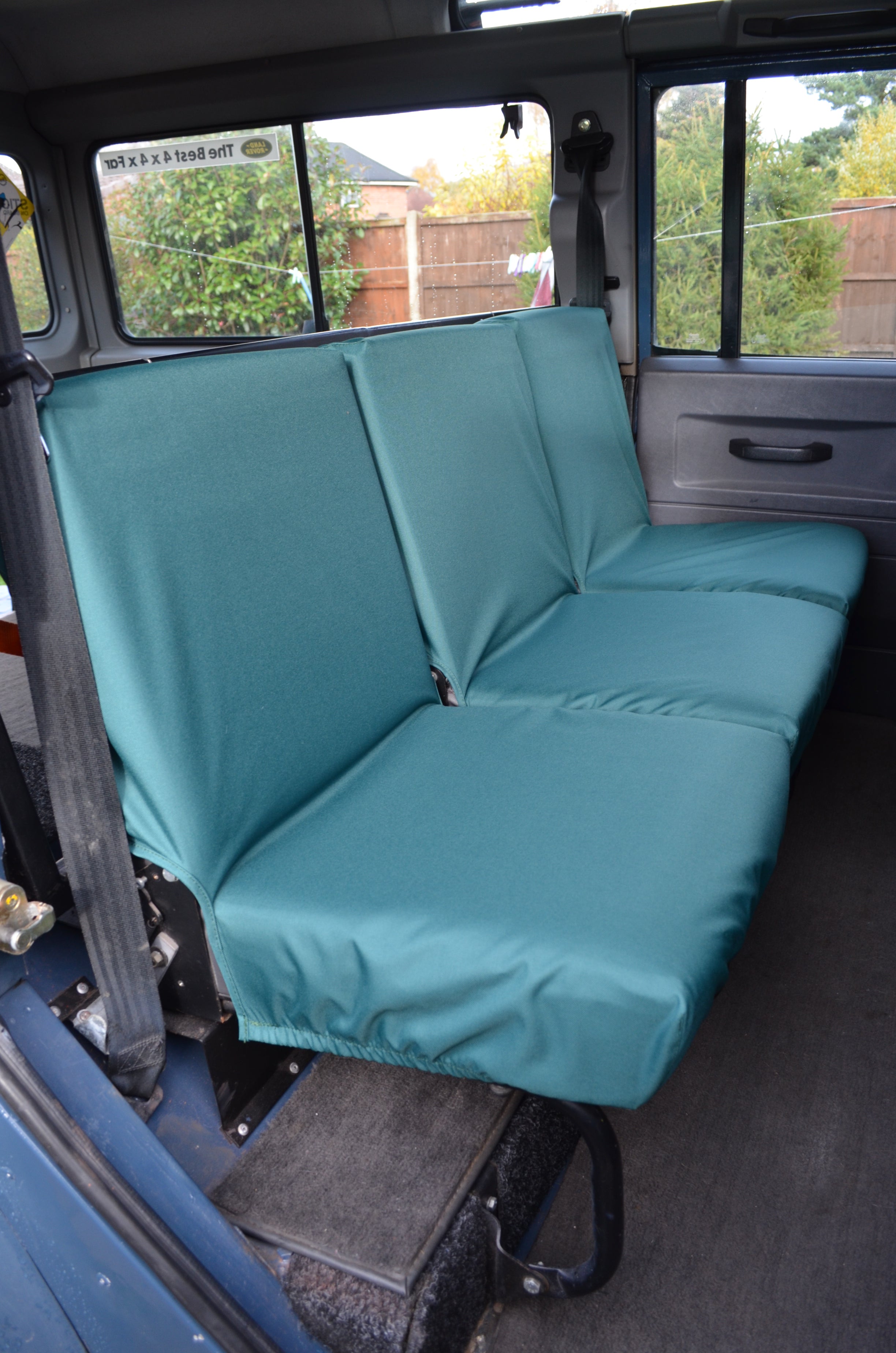 Land Rover Defender 1983 - 2007 Rear Seat Covers 2nd Row 3 Singles / Green Turtle Covers Ltd