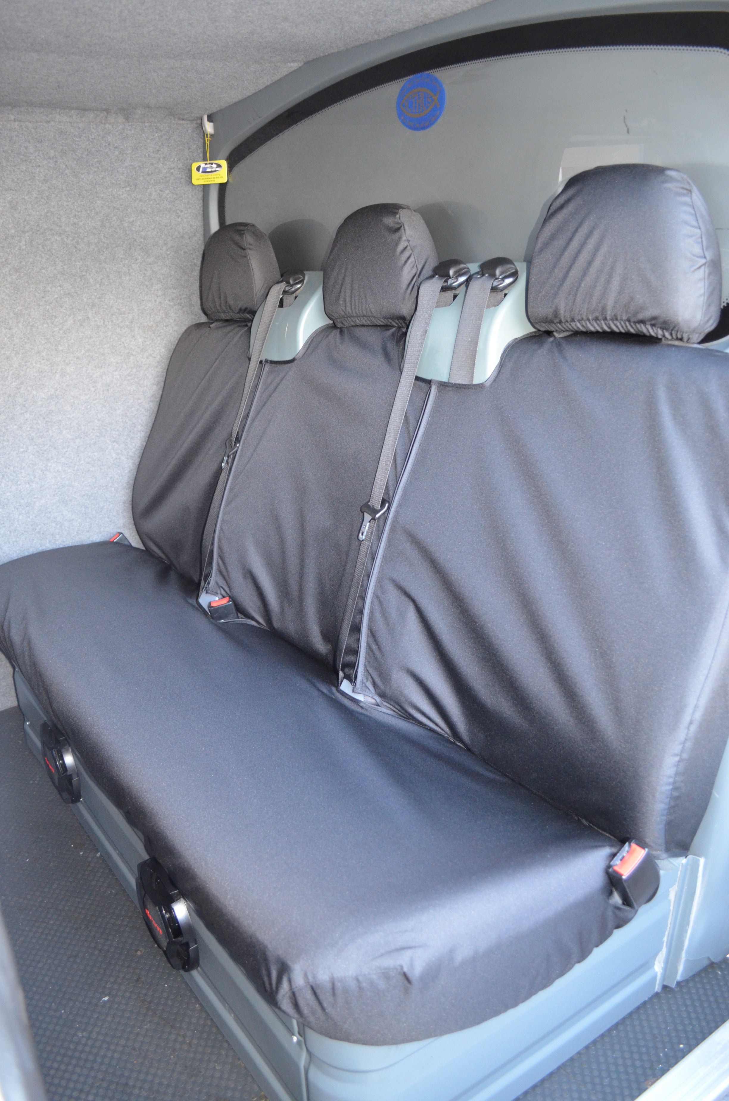 Ford Transit Van 2000 - 2013 Rear Triple Panel Van Seat Covers Black Turtle Covers Ltd