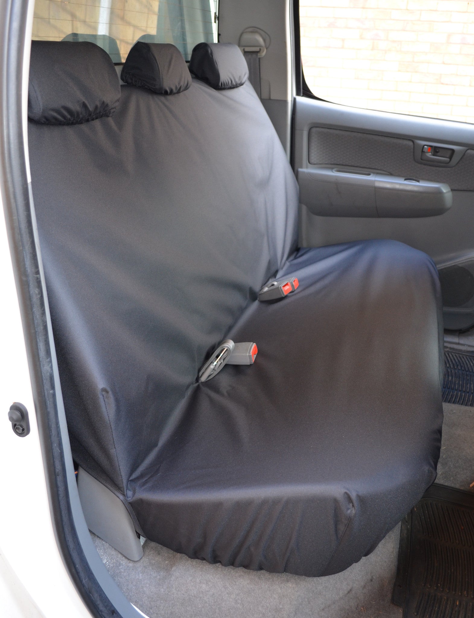 Toyota Hilux 2005 - 2016 Seat Covers Front & Double Cab Rear / Black Turtle Covers Ltd