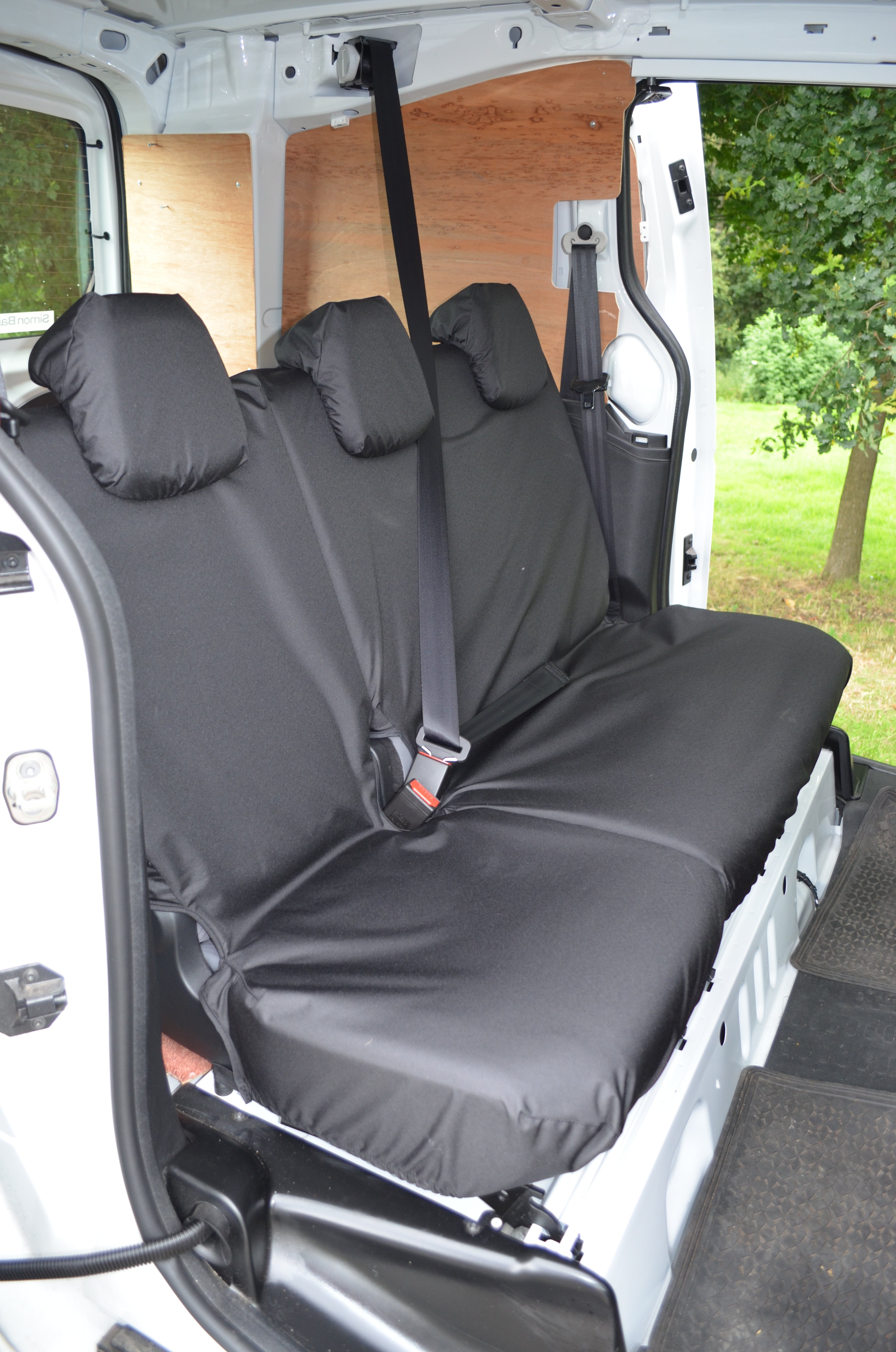 Peugeot Partner Van 2008 - 2018 Rear Single &amp; Double Seat Covers Black Turtle Covers Ltd
