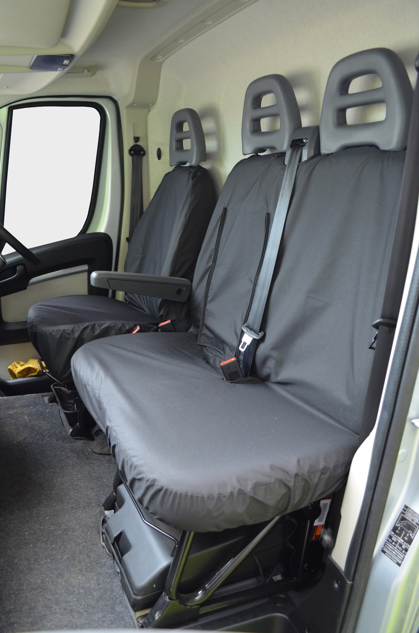 Peugeot Boxer Van 2006 Onwards Tailored Seat Covers Driver's Seat & Double Passenger / Black Turtle Covers Ltd