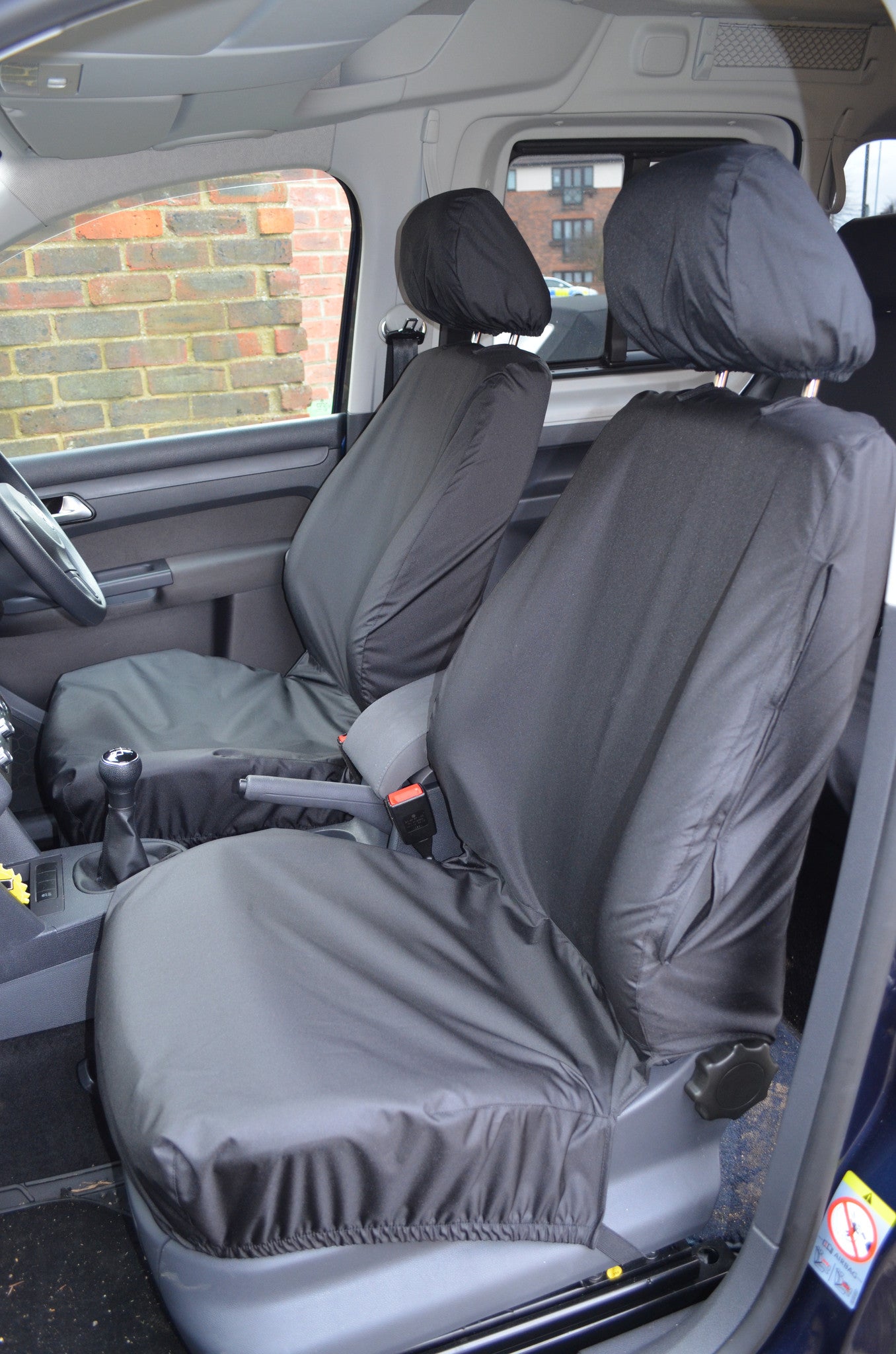 Volkswagen Caddy 2004 Onwards Seat Covers Front Pair / Black Turtle Covers Ltd