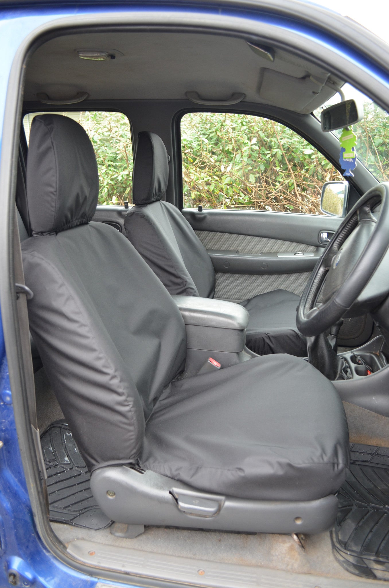 FOR FORD RANGER - Heavy Duty Black Waterproof Car Seat Covers Pair - 2