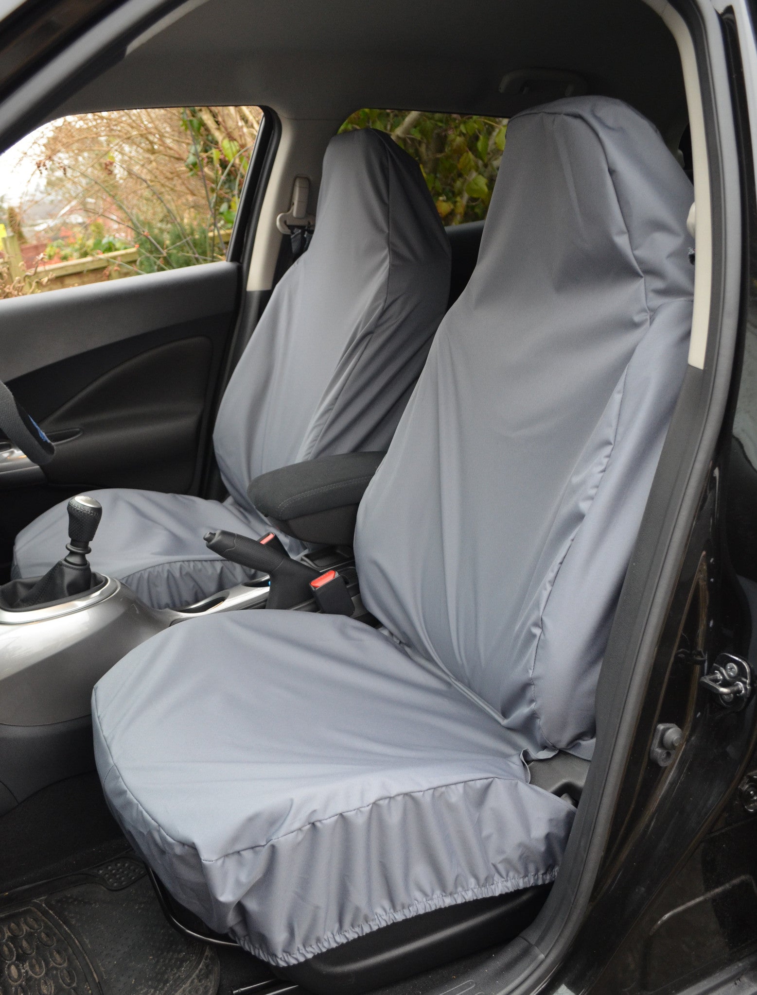 Front Pair of Airbag Compatible Car & Van Seat Covers Grey Turtle Covers Ltd