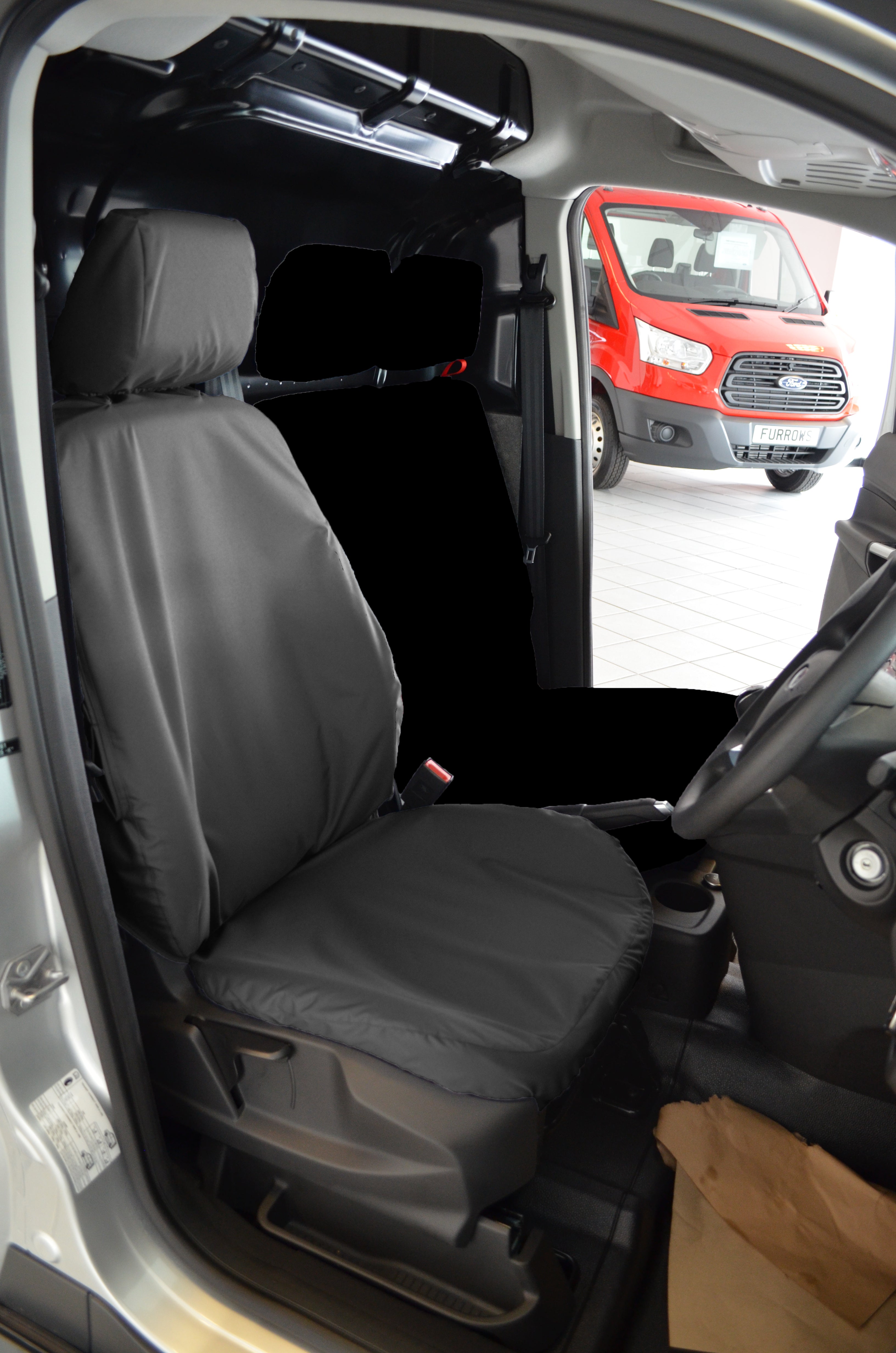 Ford Transit Connect Van 2014 - 2018 Tailored Waterproof Driver Seat Cover Black Turtle Covers Ltd
