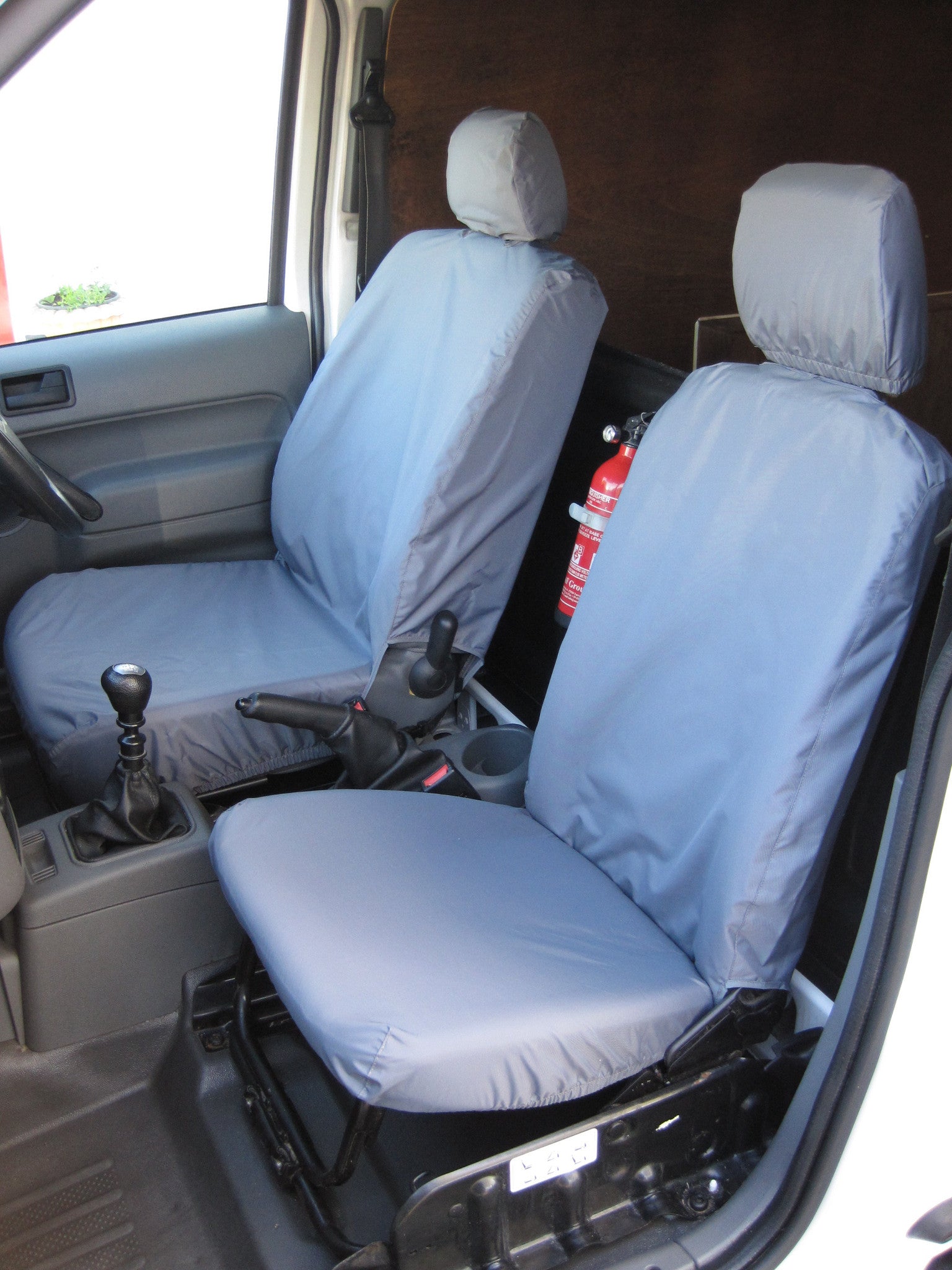 Ford Transit Connect 2002 - 2014 Front Seat Covers Without Driver's Seat Armrest / Grey Turtle Covers Ltd