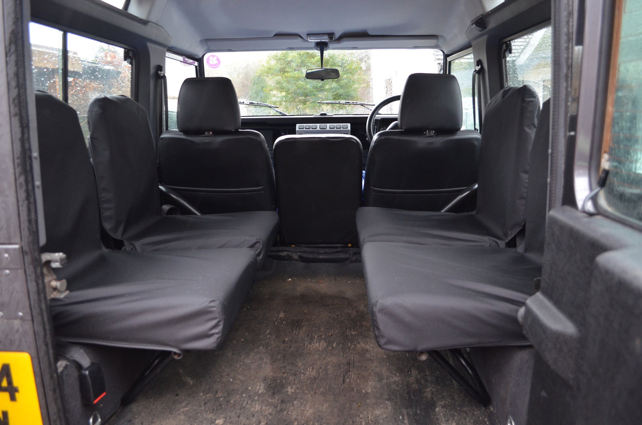 Land Rover Defender 1983 - 2007 Rear Seat Covers Set of 4 Dicky Seats / Black Turtle Covers Ltd