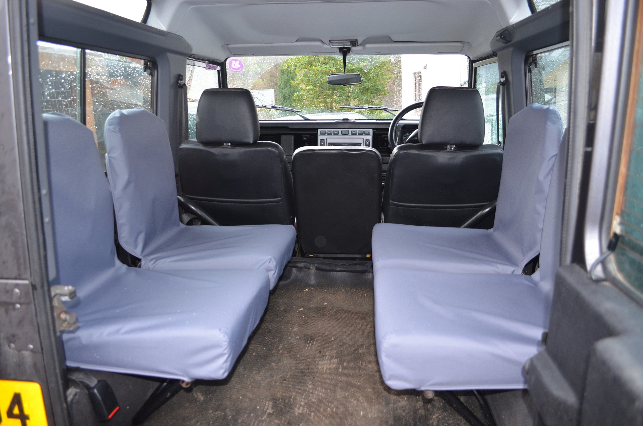 Land Rover Defender 1983 - 2007 Rear Seat Covers Set of 4 Dicky Seats / Grey Turtle Covers Ltd