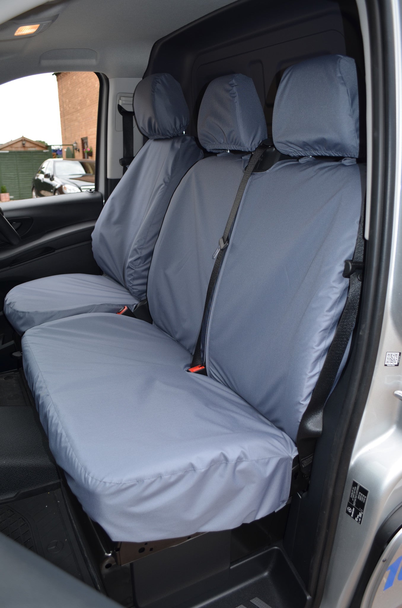 Mercedes-Benz Vito 2015 Onwards Tailored Front Seat Covers Driver's Seat & Double Passenger / Grey Turtle Covers Ltd