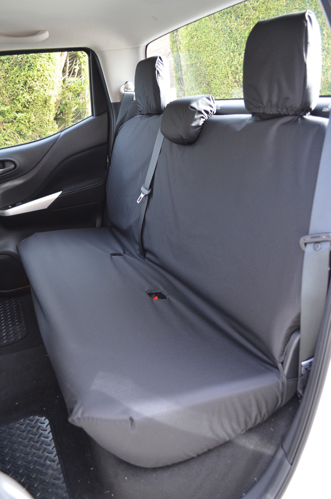 Nissan Navara NP300 Double Cab (2016 Onwards) Tailored Seat Covers Rear Seats / Black Turtle Covers Ltd