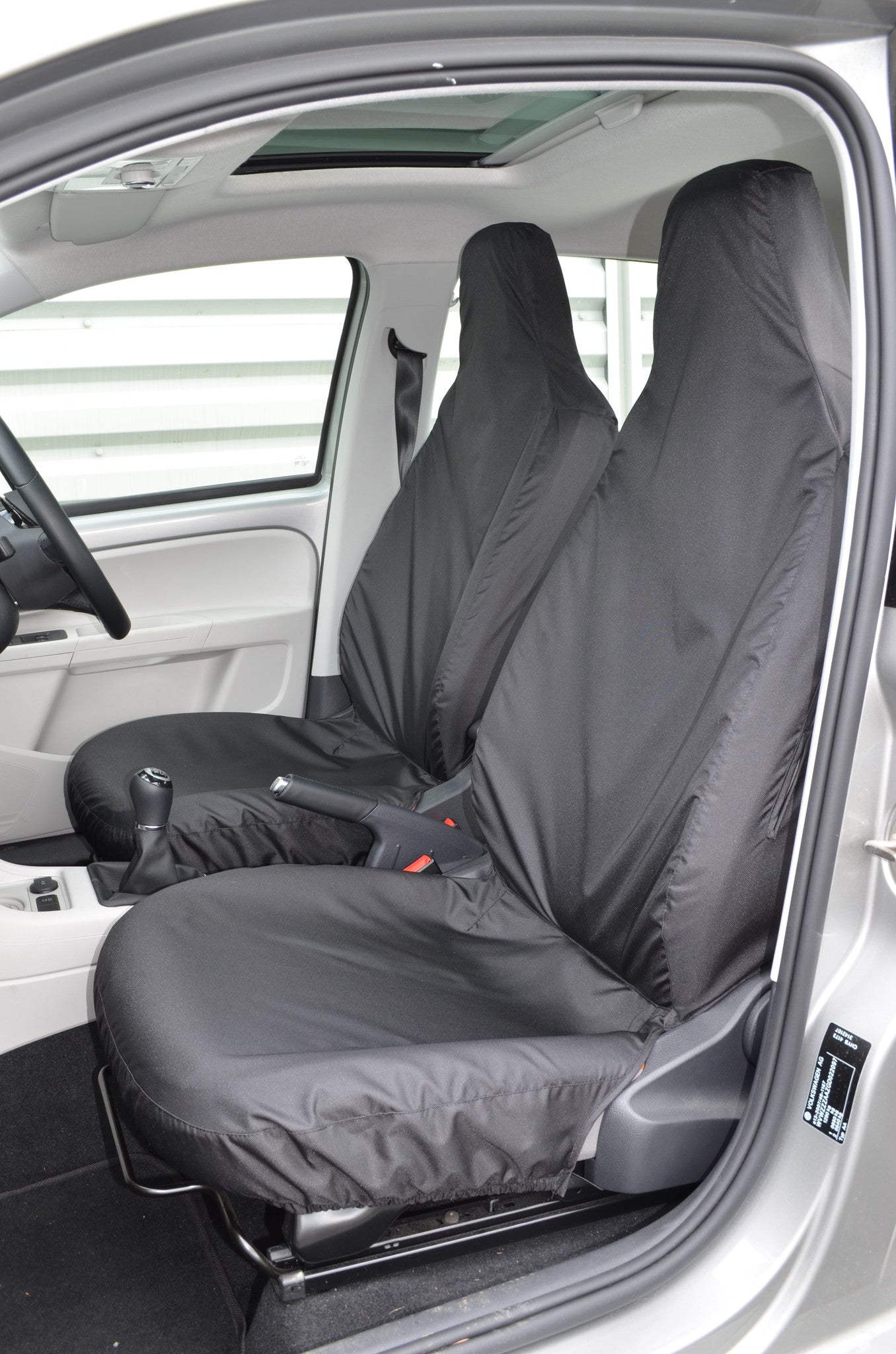 VW UP! 2012 Onwards Tailored Front Seat Covers Black Turtle Covers Ltd