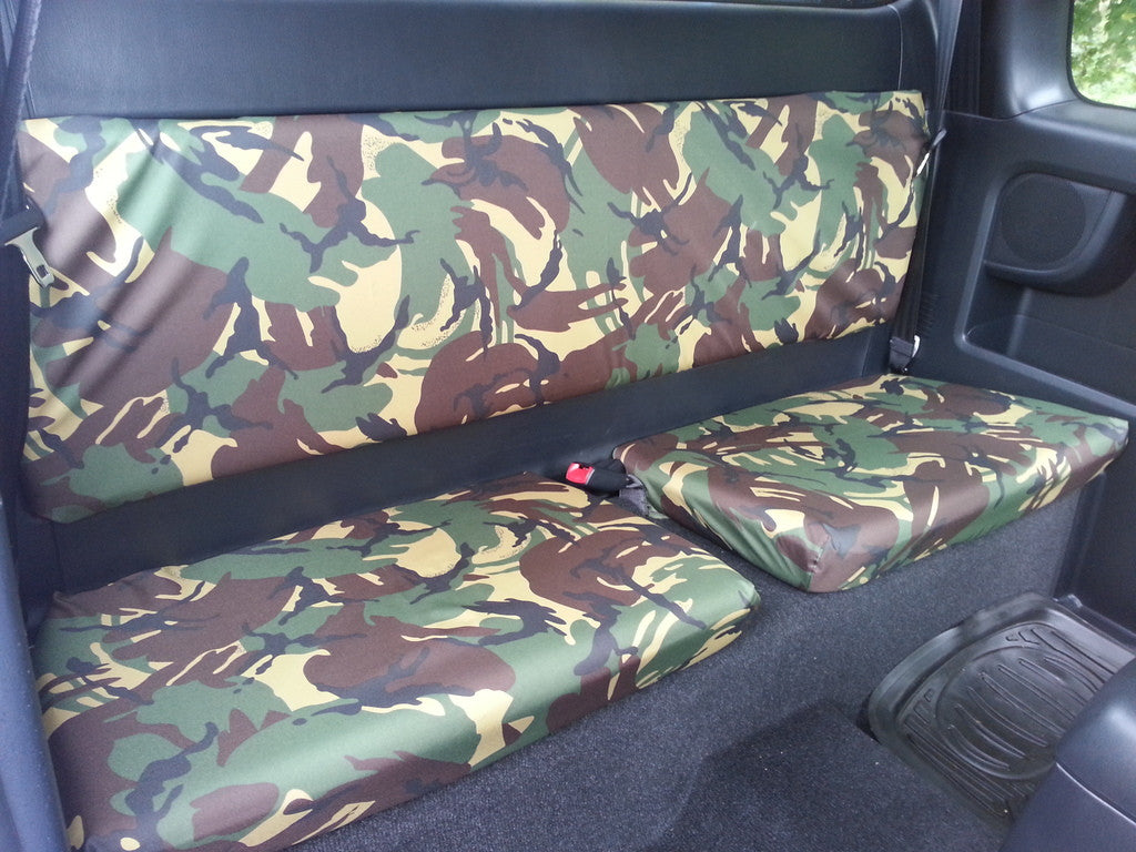 Toyota Hilux 2005 - 2016 Seat Covers Front &amp; Extra Cab Rear / Green Camouflage Turtle Covers Ltd