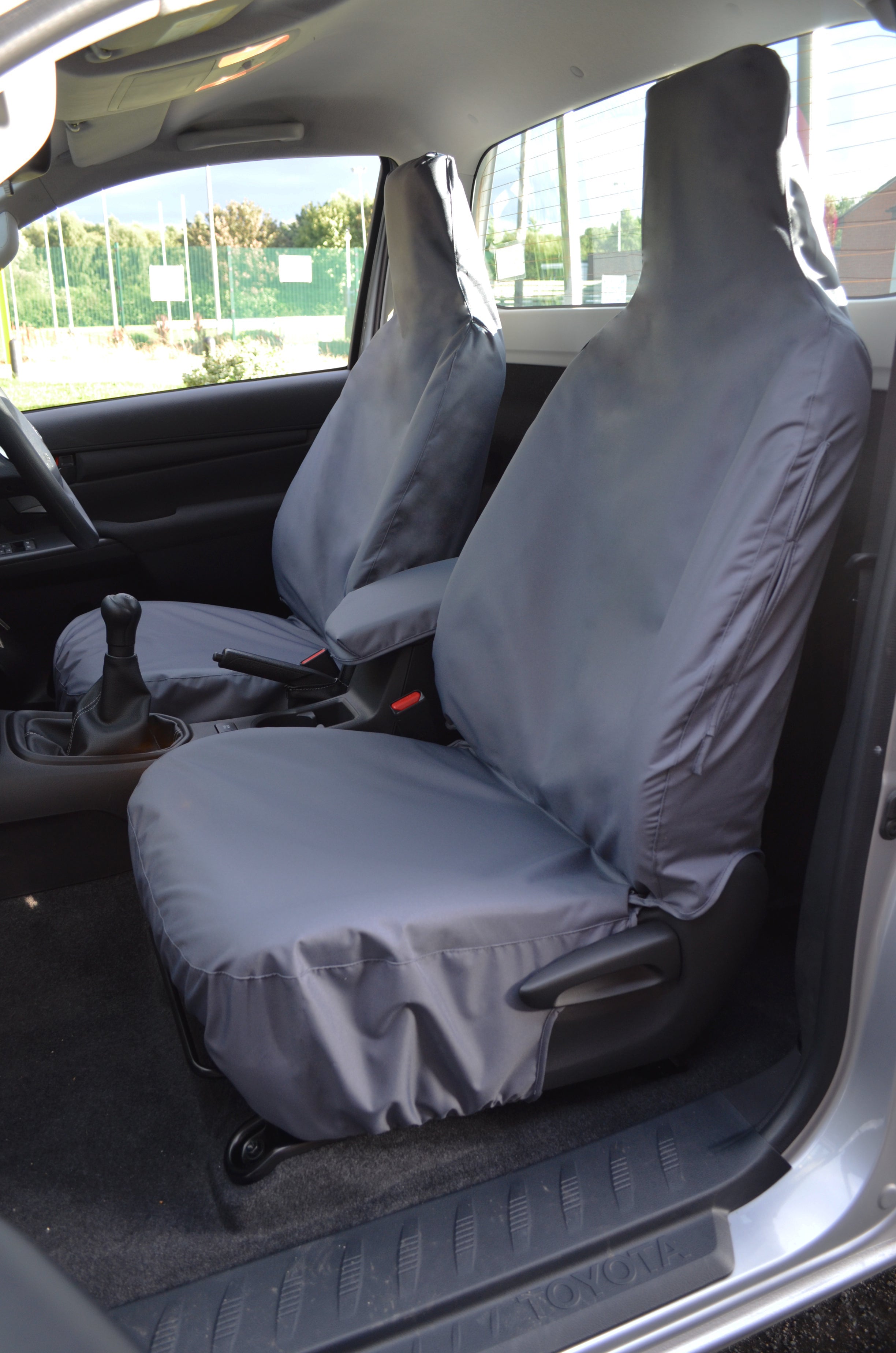 Toyota Hilux Single Cab 2016+ Tailored Seat Covers Grey / Front Pair Turtle Covers Ltd