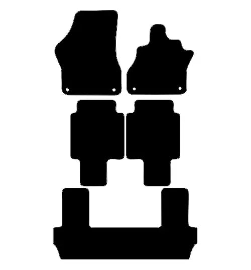 Fits VW ID.Buzz 2022+ 6-Seater Front & Rear Rubber Mats