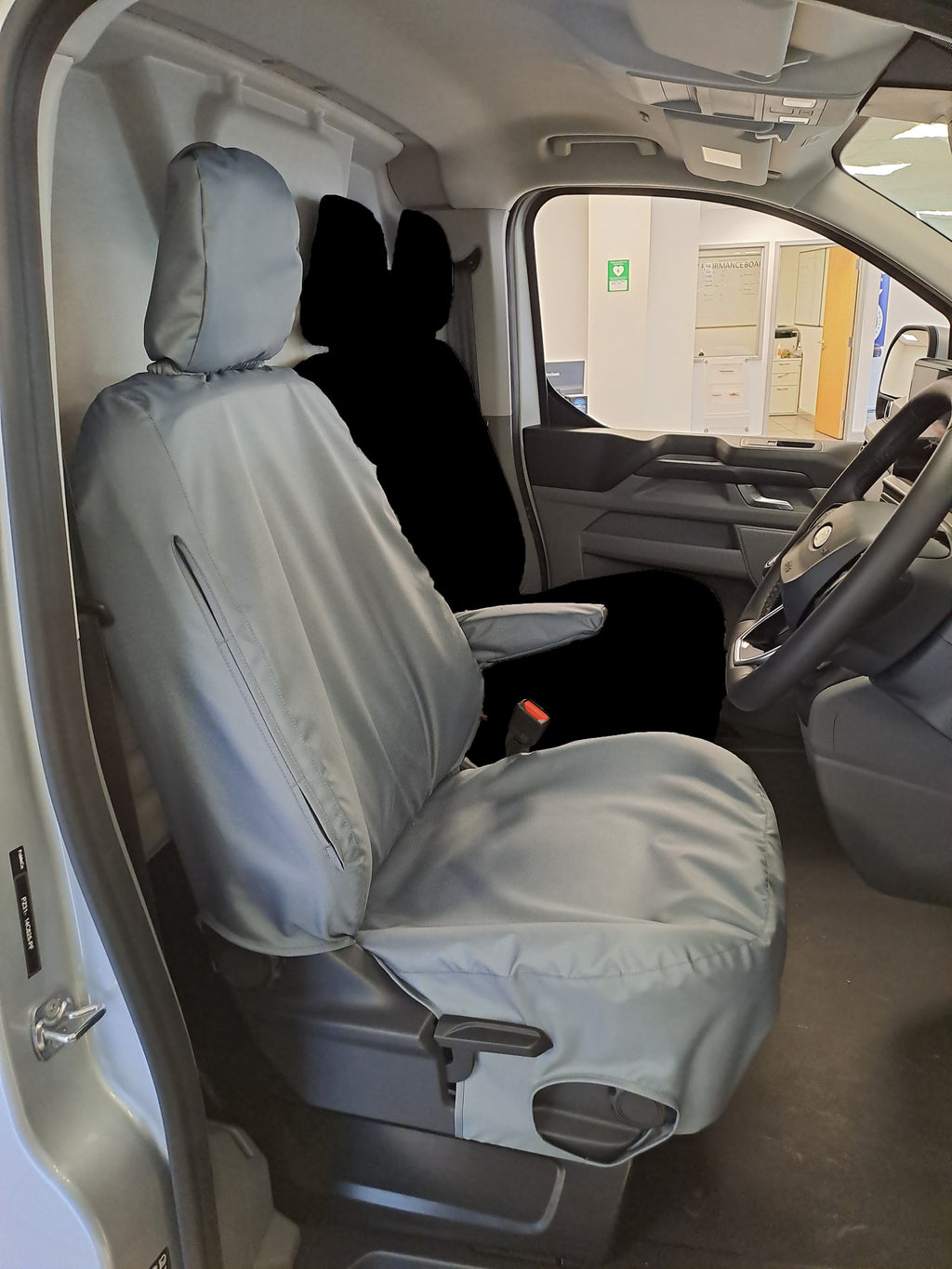 thumbnail image 2 of Lux-Ride Tailored Front Seat Covers For Vauxhall Vivaro C 2020-2025 – Graphite Fabric 2 of 3