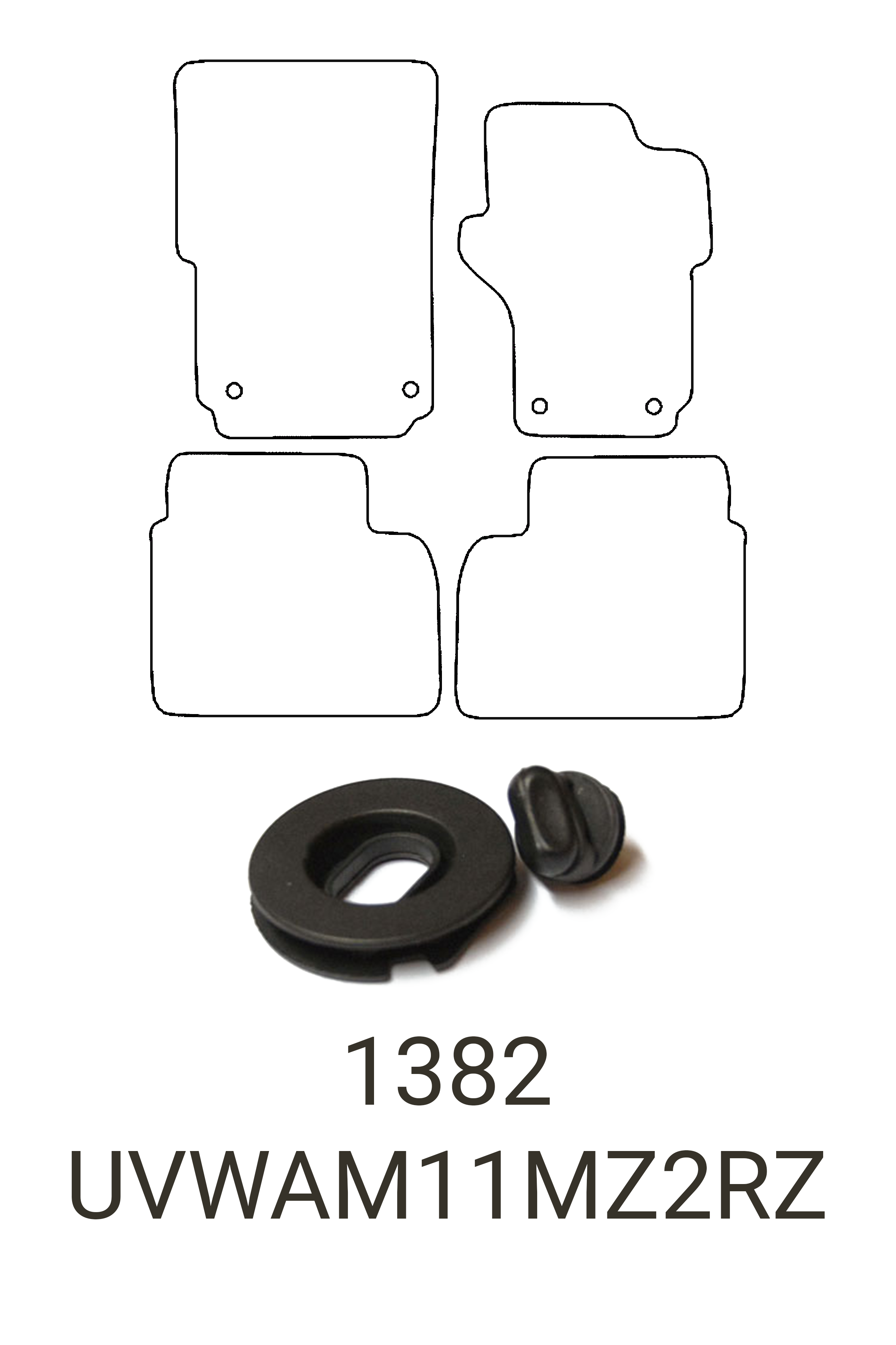 Fits VW Volkswagen Amarok 2011-2022 Front & Rear Rubber Mats