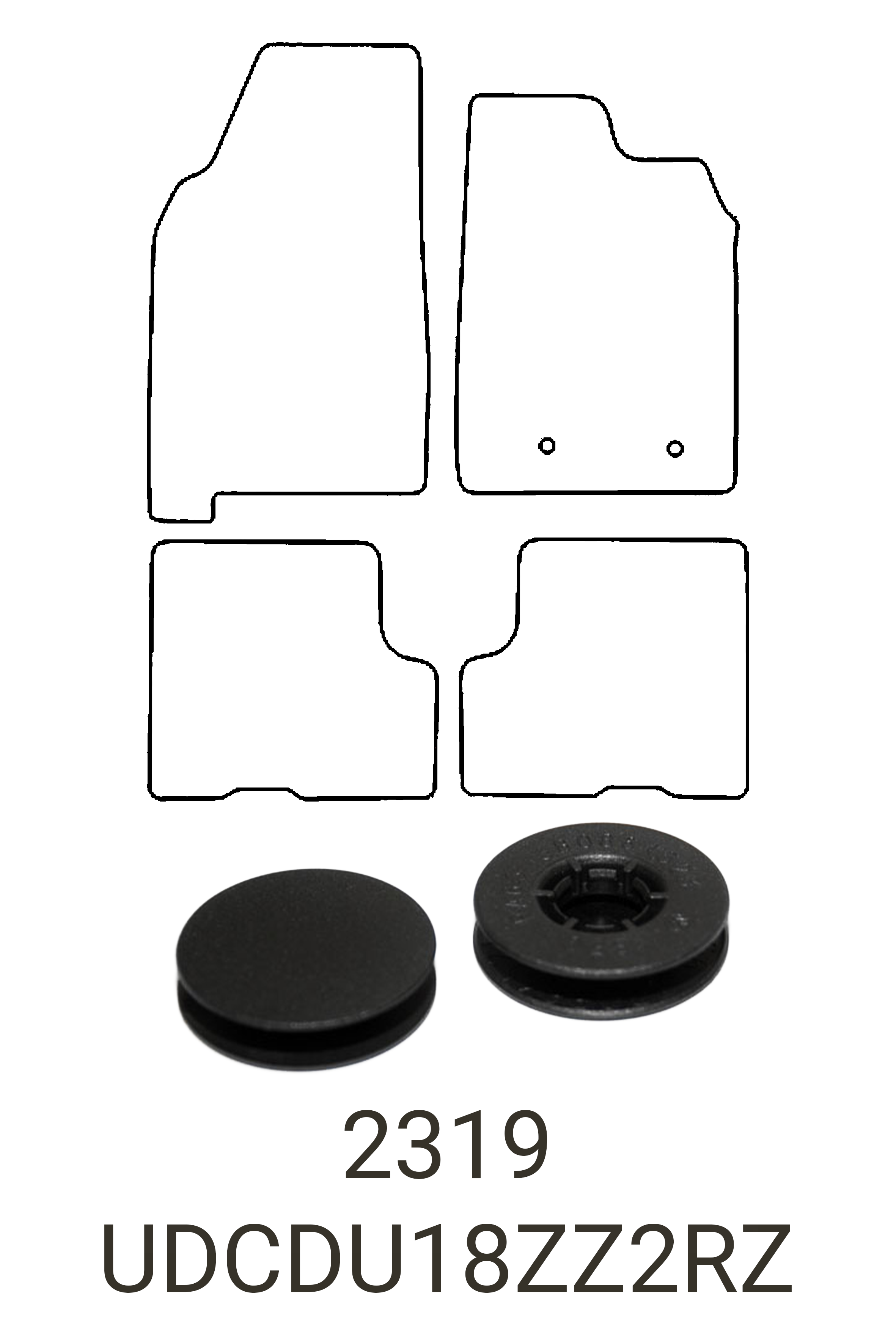Fits Dacia Duster 2018-2024 Front & Rear Rubber Mats