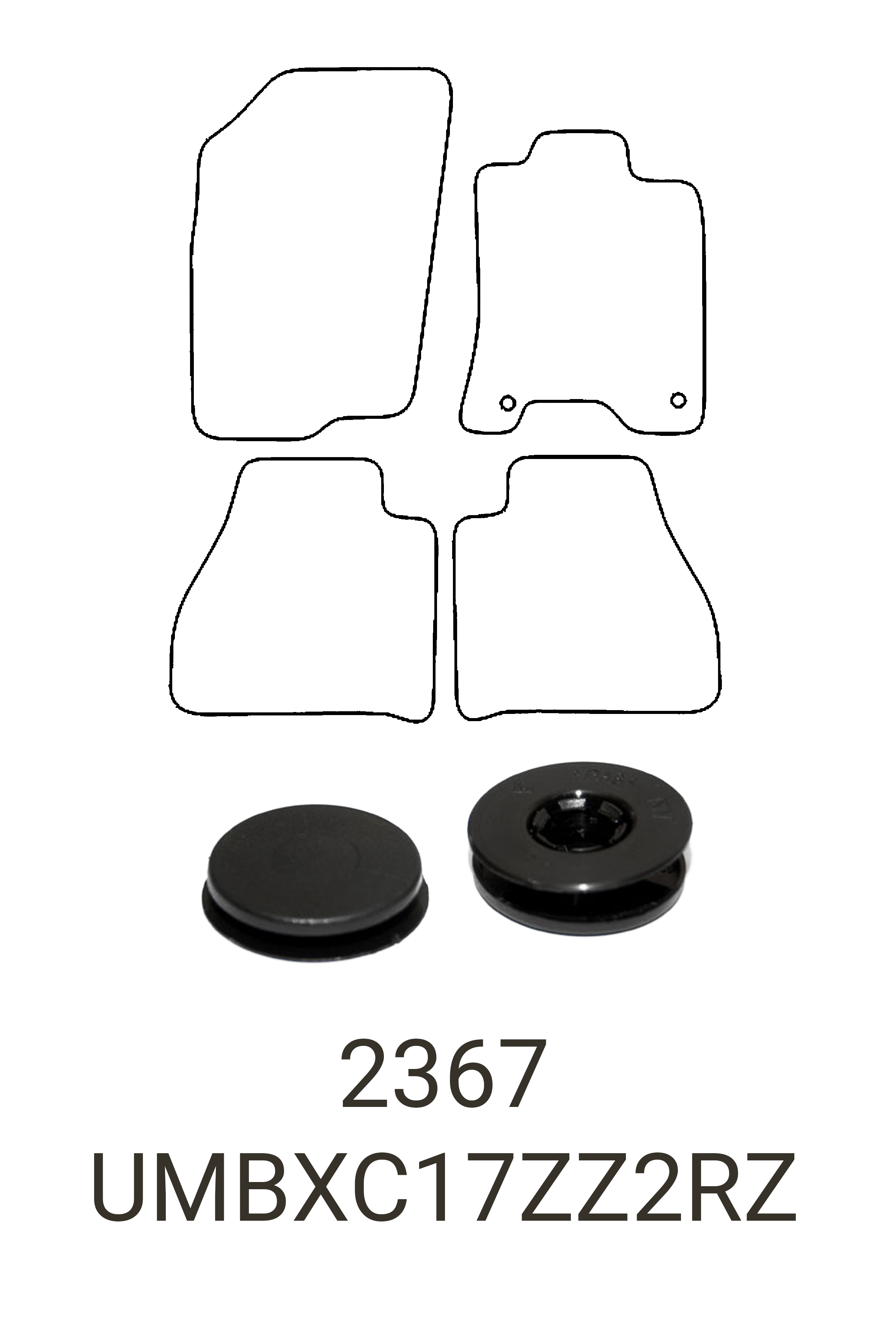 Fits Mercedes-Benz X-Class 2017+ Front & Rear Rubber Mats