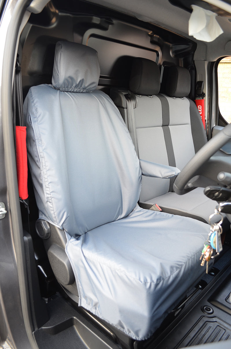 Vauxhall Vivaro 2019+ Tailored Waterproof Driver Seat Cover Grey Turtle Covers Ltd