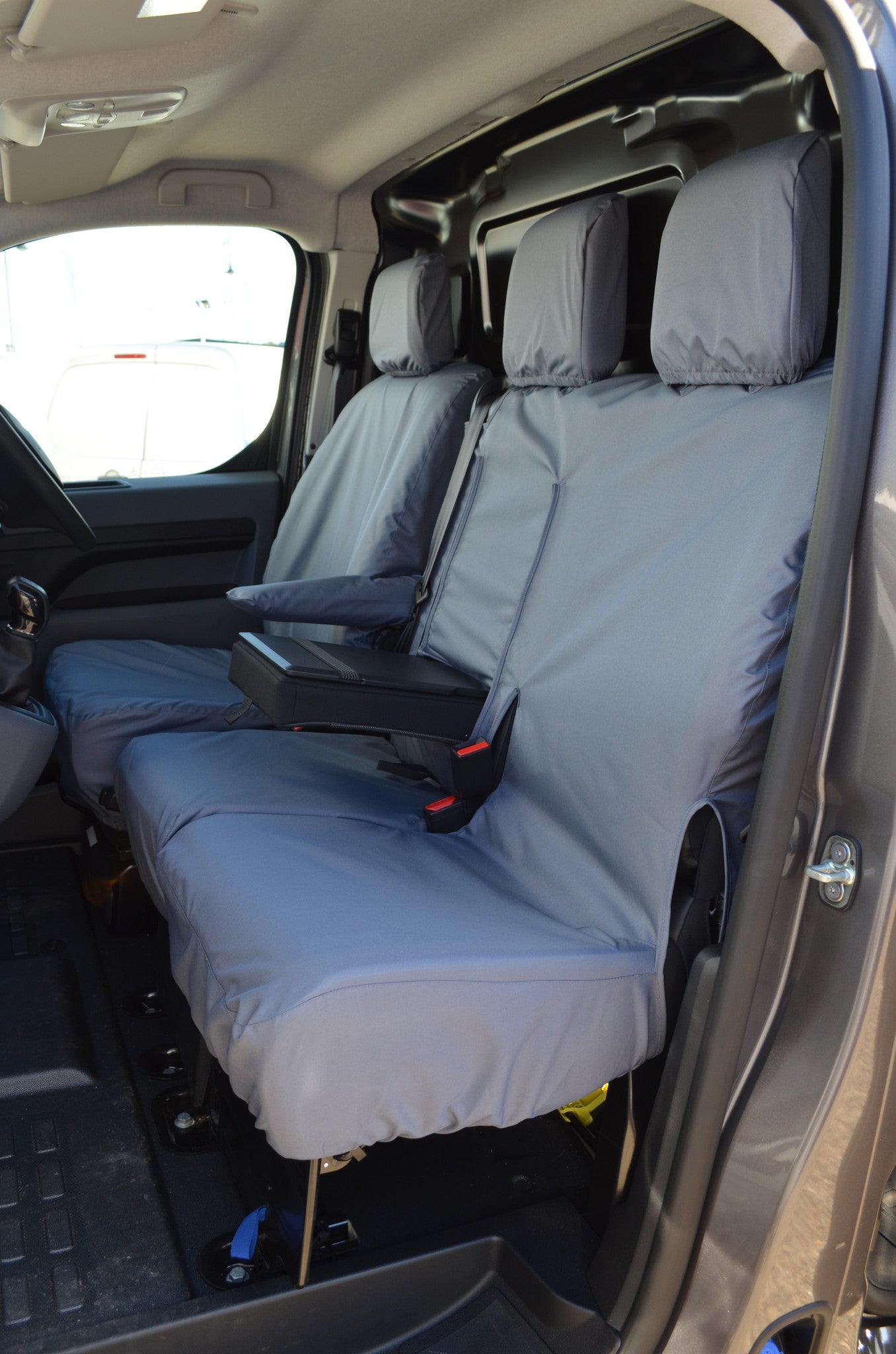 Toyota Proace 2016 Onwards Seat Covers Grey / Comfort Grade (With Worktray) Turtle Covers Ltd