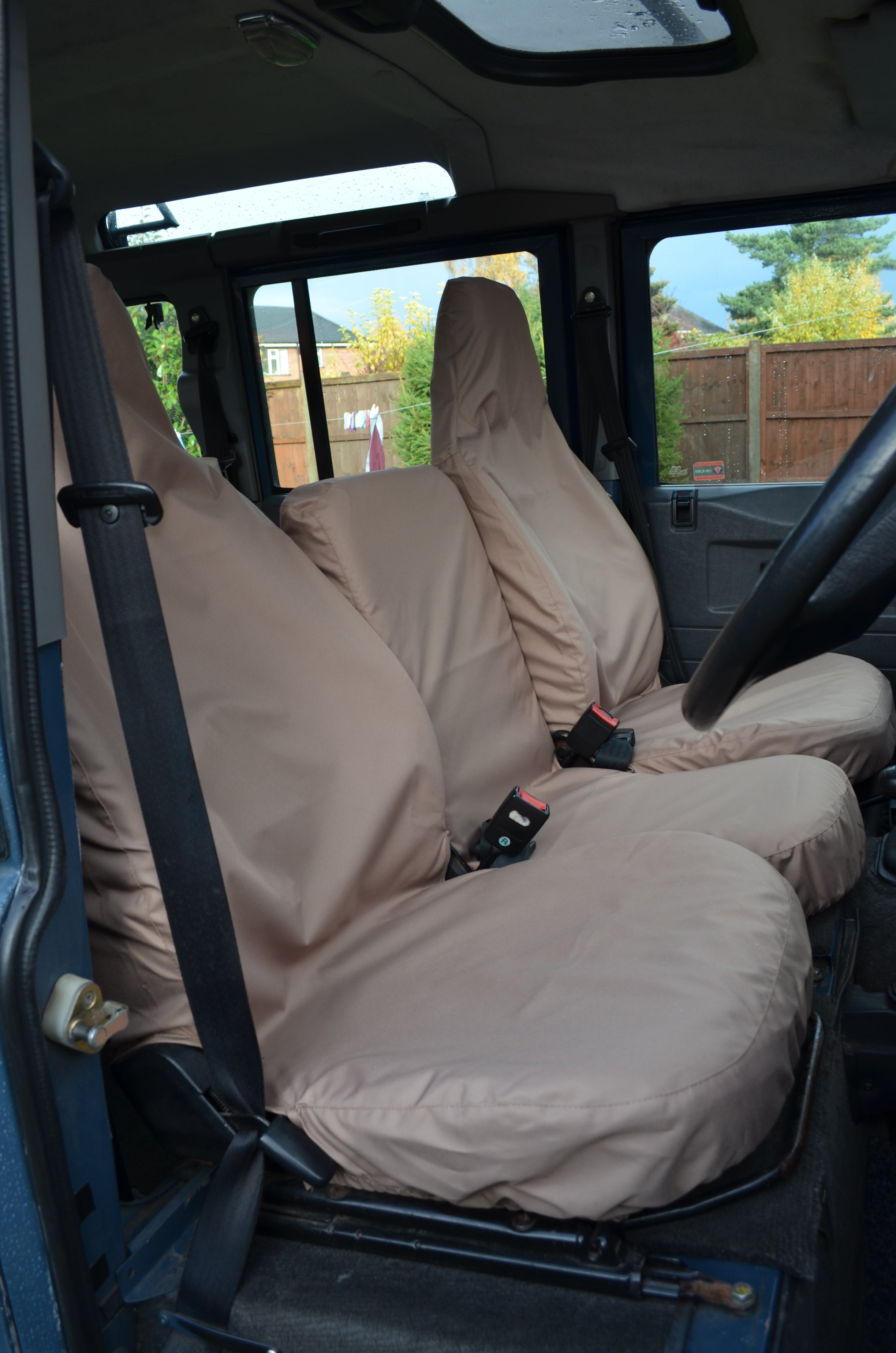 Land Rover Defender 1983 - 2007 Front Seat Covers 3 Front Seats / Sand Turtle Covers Ltd