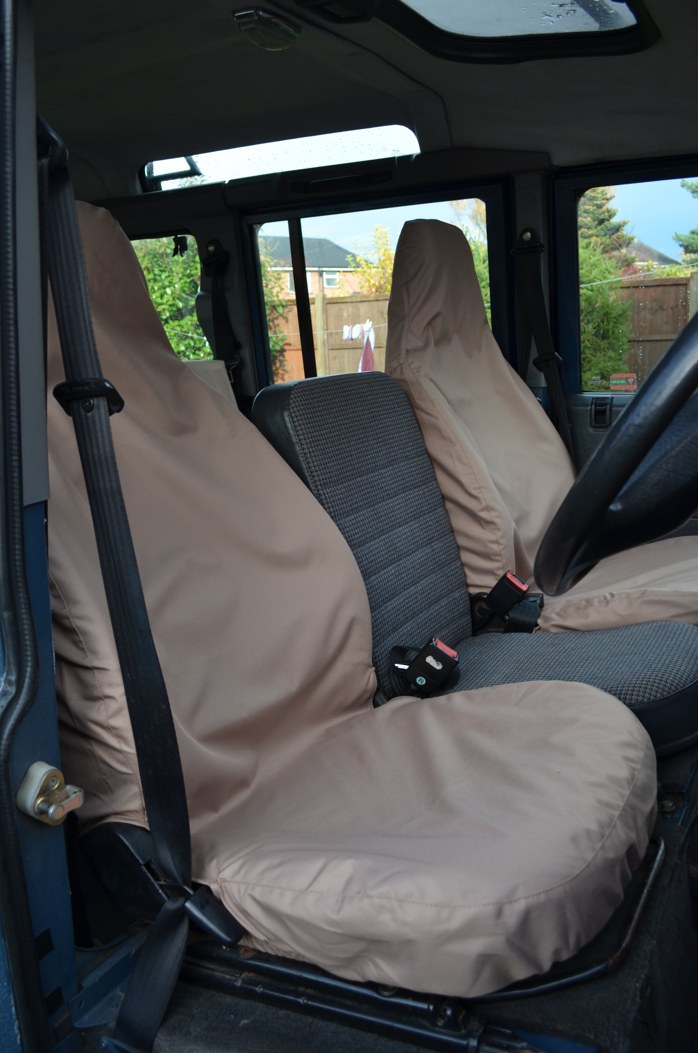 Land Rover Defender 1983 - 2007 Front Seat Covers Front Pair / Sand Turtle Covers Ltd