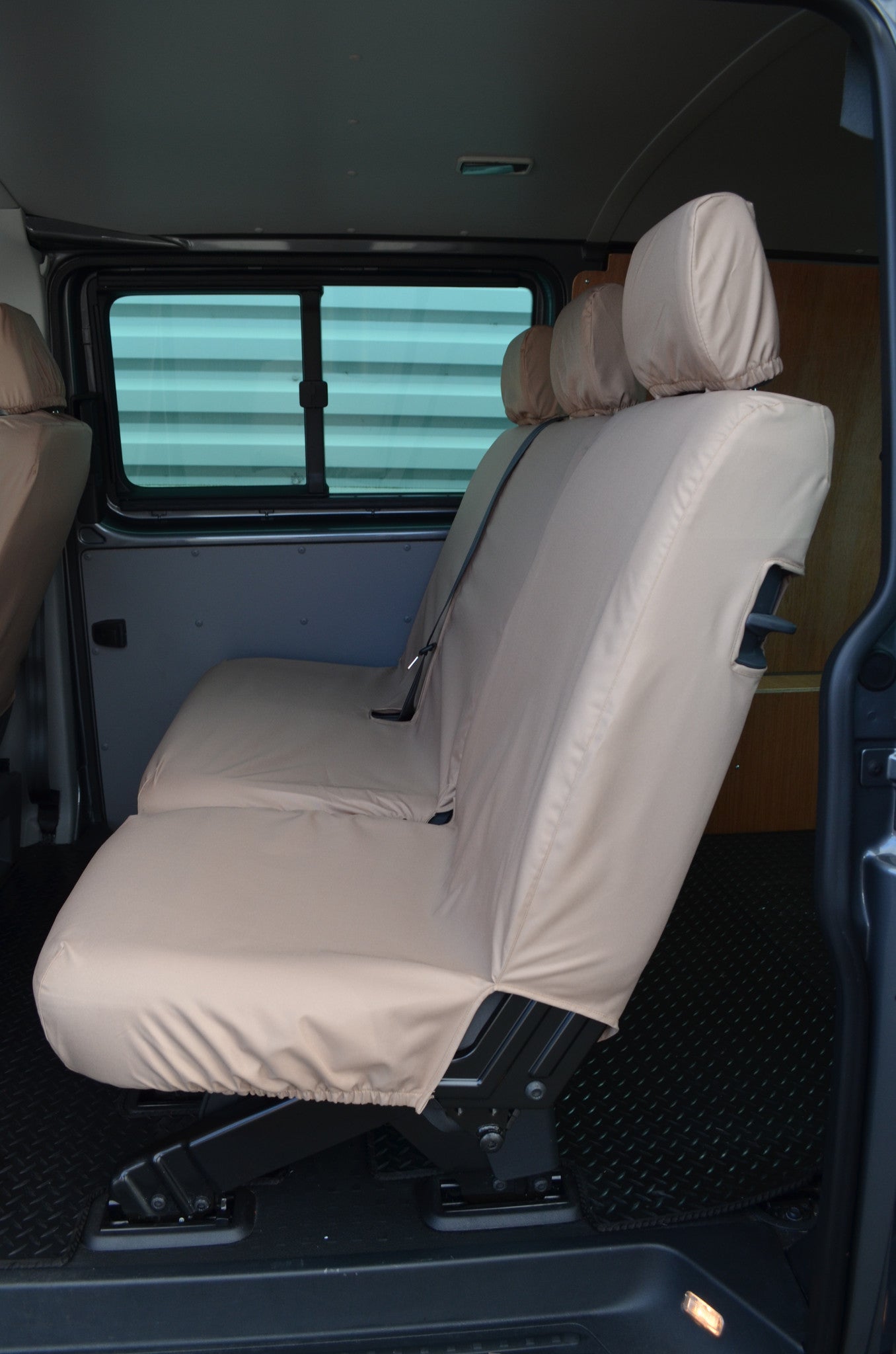 VW Volkswagen Transporter T5 Kombi 2010 - 2015 Rear Seat Covers Single &amp; Double Seats / Beige Turtle Covers Ltd