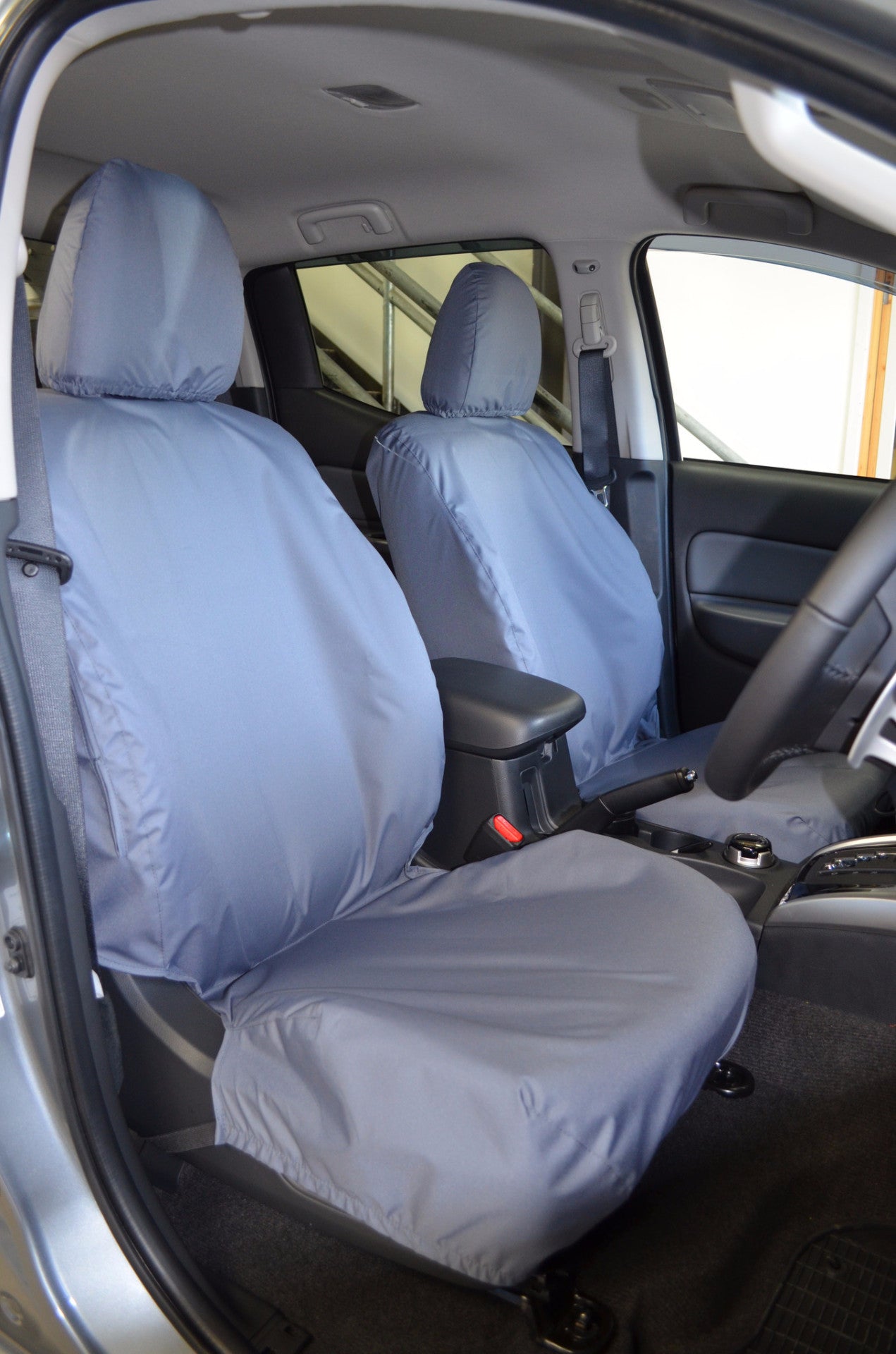 Mitsubishi L200 Mk 7 Double Cab (2015 Onwards) Tailored Seat Covers Front Seats / Grey Turtle Covers Ltd