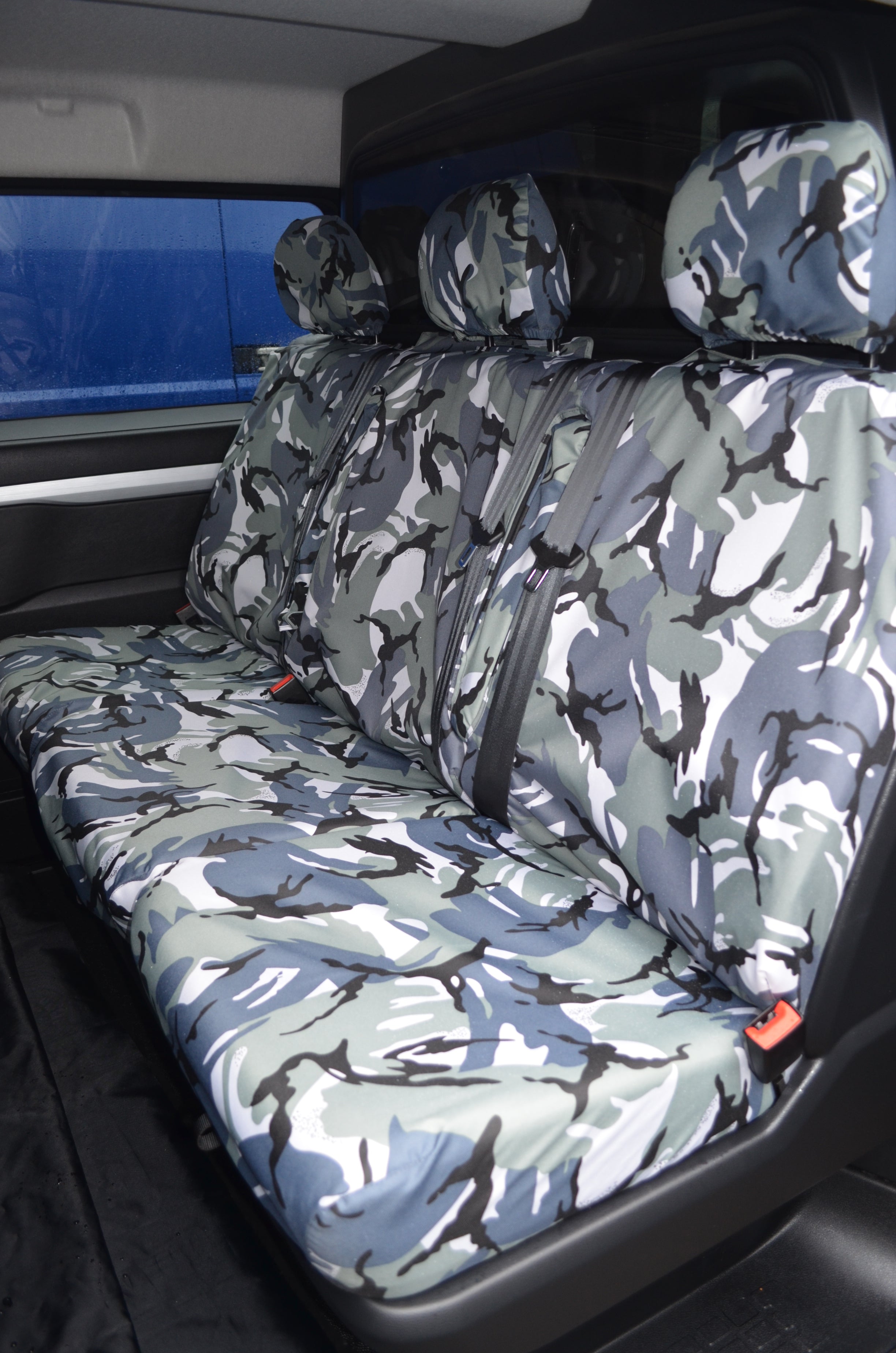 Citroen Dispatch 2016+ Crew Cab Rear Tailored Seat Cover Grey Camouflage Turtle Covers Ltd