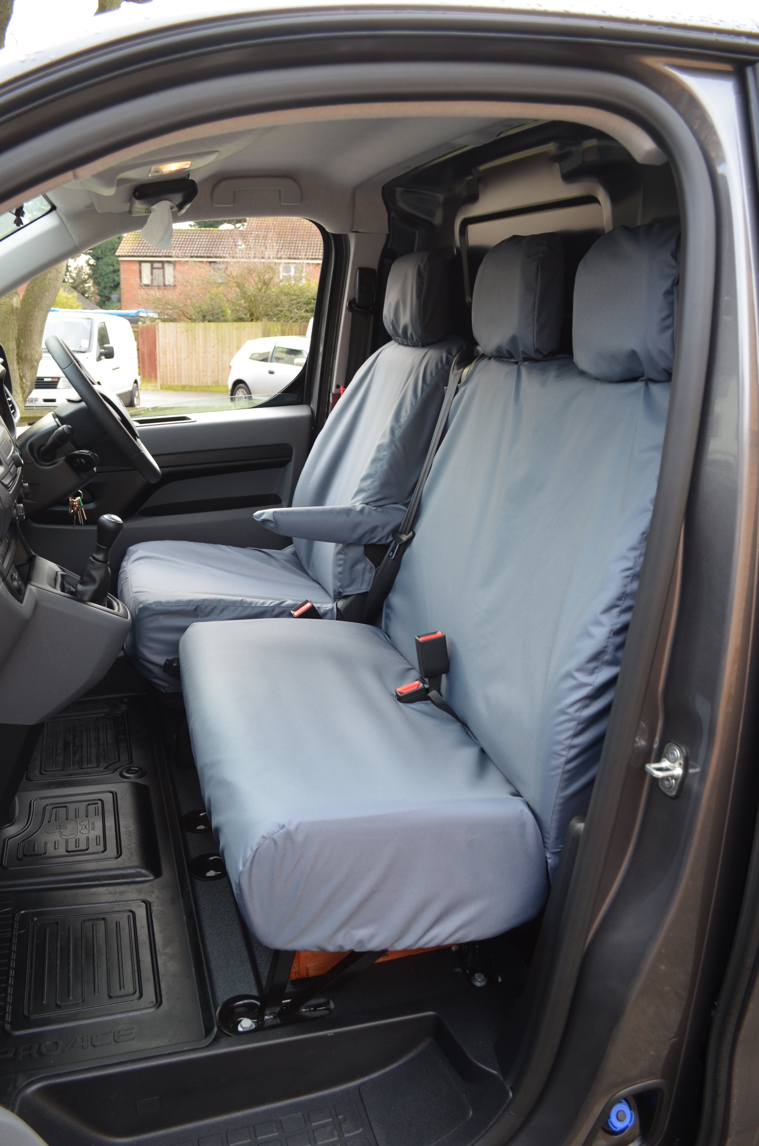 Toyota Proace 2016 Onwards Seat Covers Grey / Base Grade (No Worktray) Turtle Covers Ltd