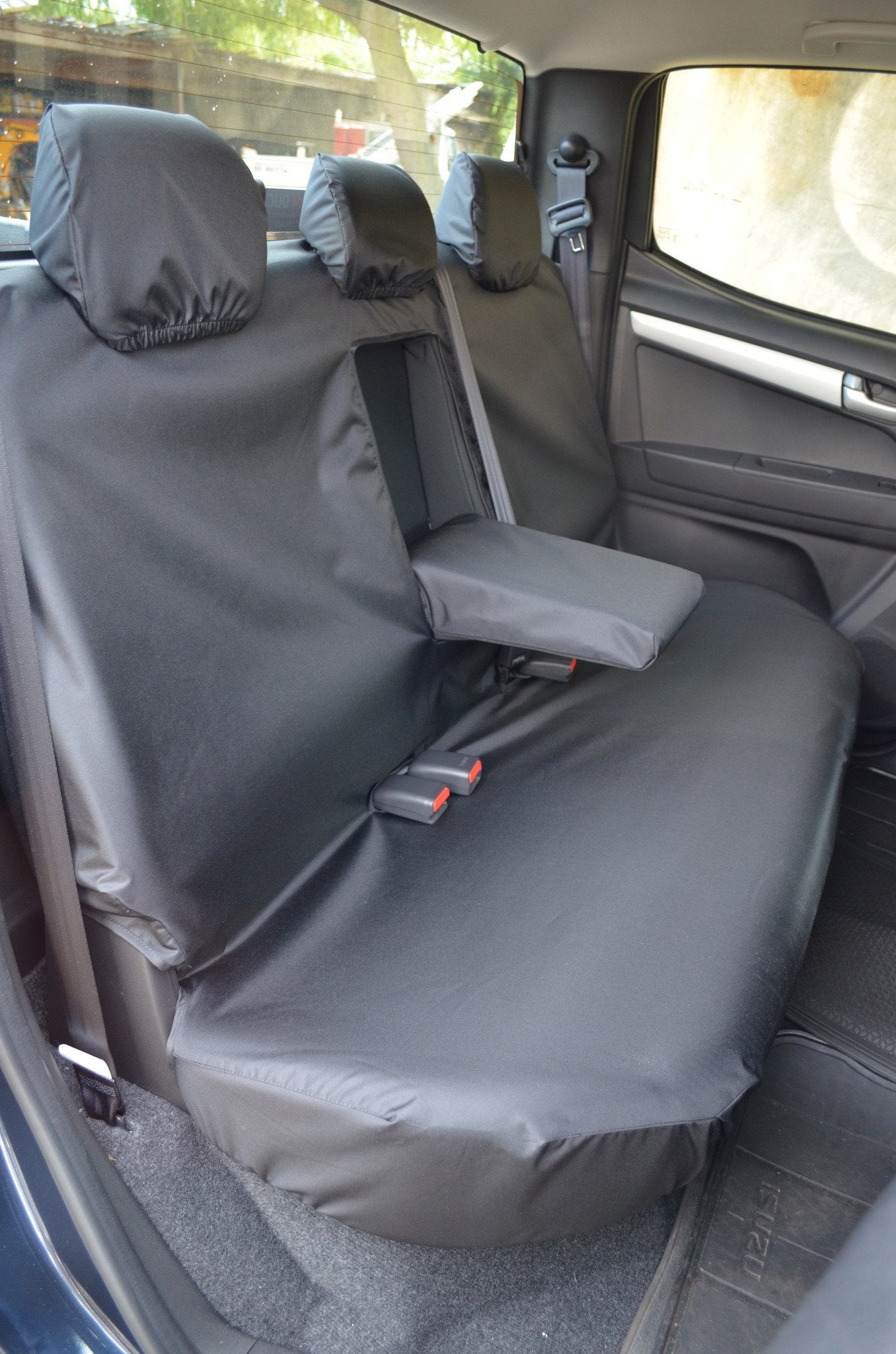Isuzu D-Max 2012 Onwards Seat Covers Rear Seat Cover with Central Armrest / Black Turtle Covers Ltd