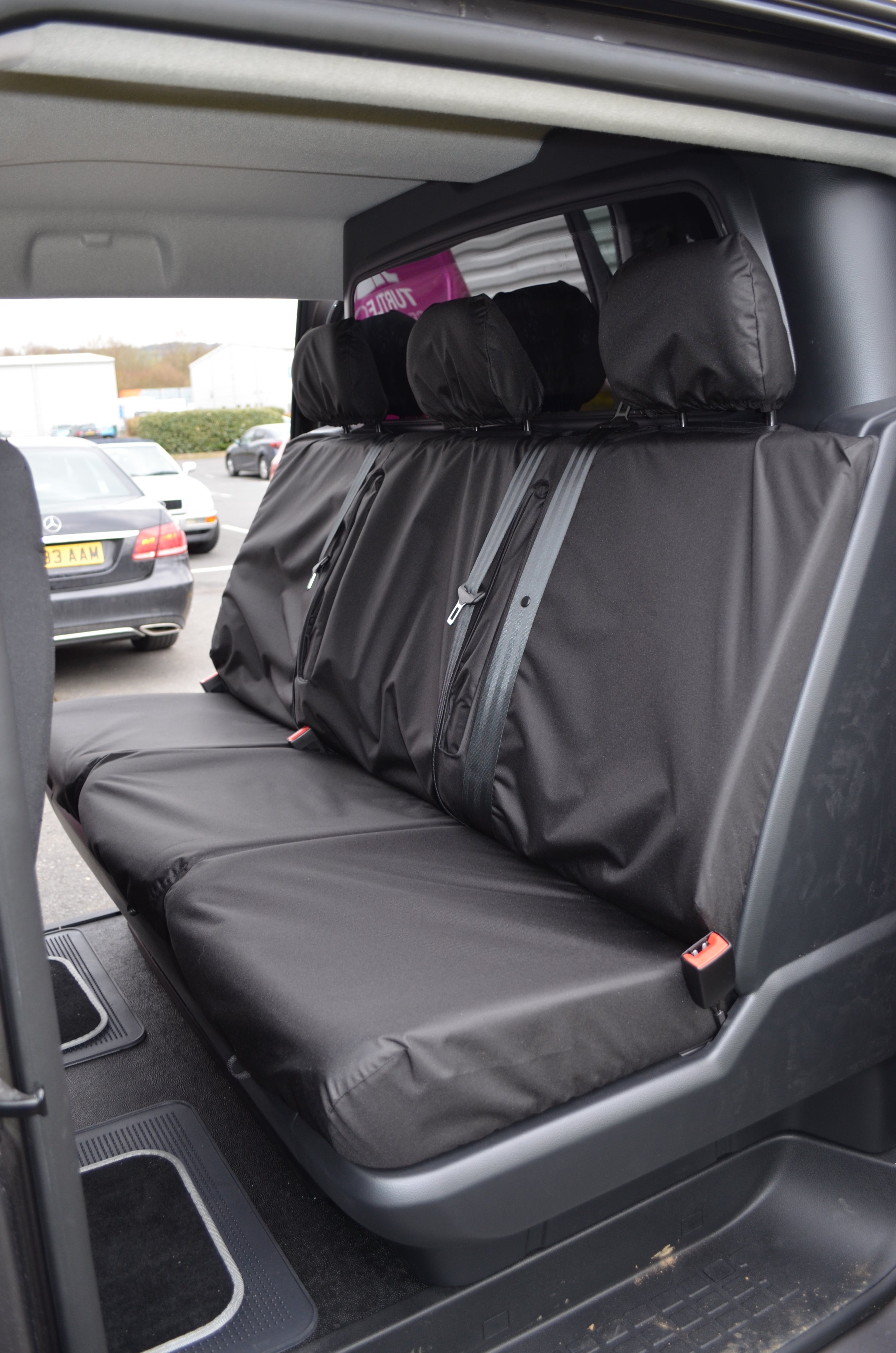 Vauxhall Vivaro 2019+ Crew Cab Rear Tailored Seat Cover Black Turtle Covers Ltd