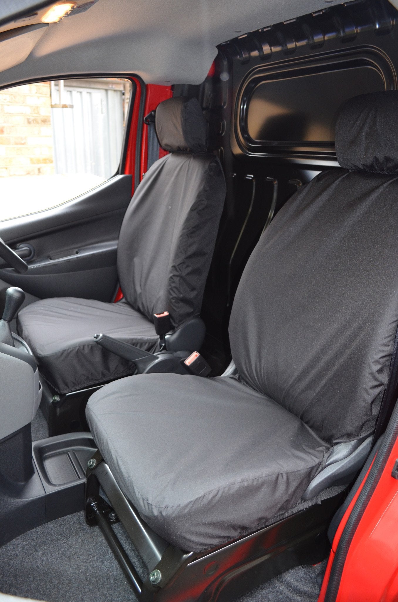 Nissan NV200 Van 2009 Onwards Tailored Front Seat Covers Black / Non-Folding Turtle Covers Ltd