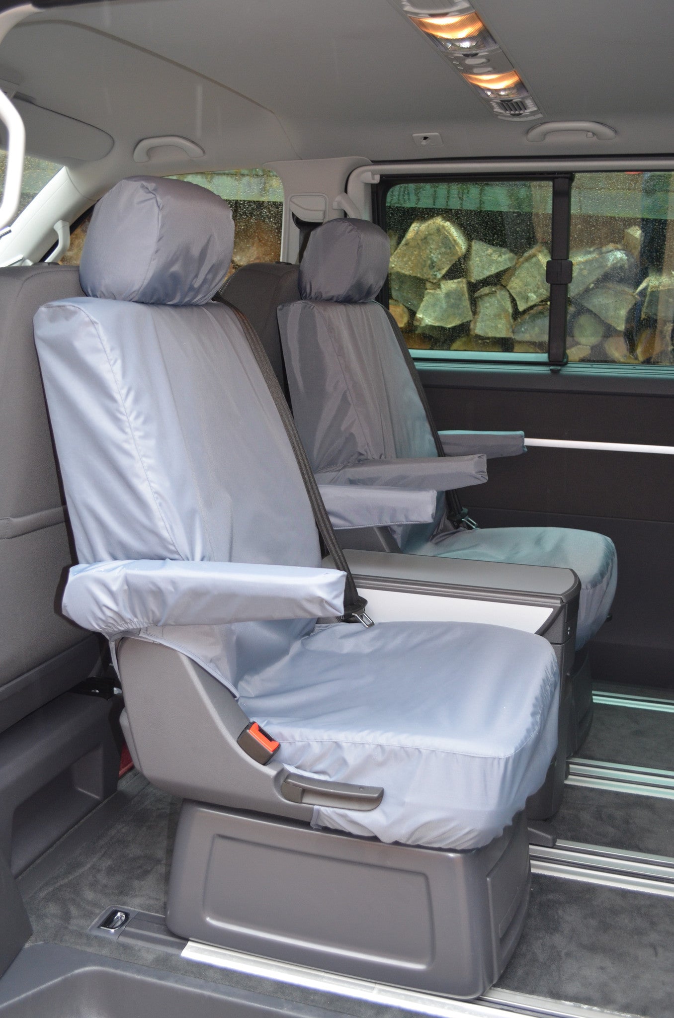 VW Volkswagen T5 Caravelle 2003 - 2015 Tailored Seat Covers Rear Pair of Singles / Grey Turtle Covers Ltd