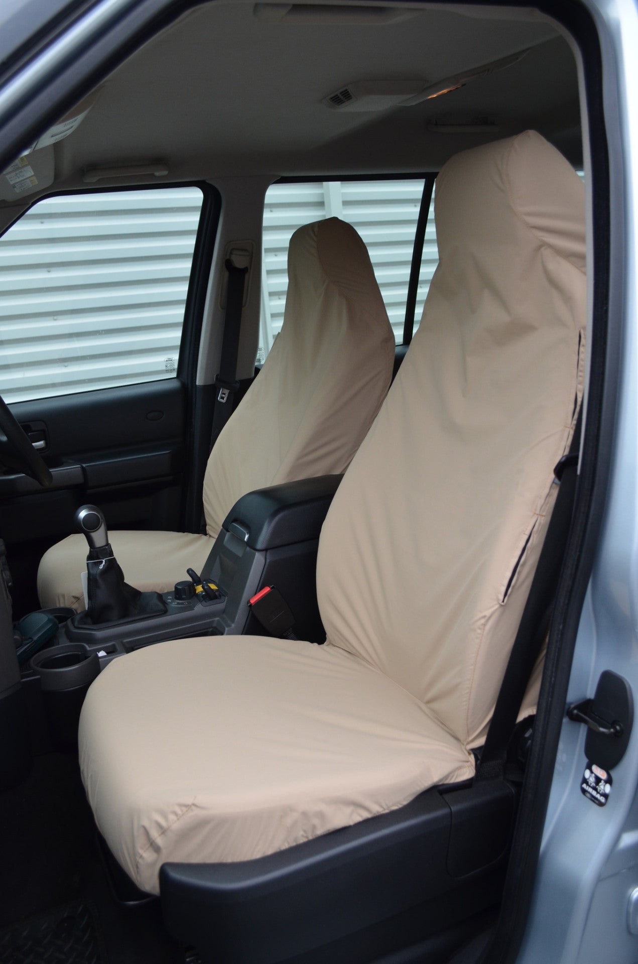 Land Rover Discovery 3 &amp; 4 (2004-2017) Seat Covers Front Pair (No Armrests) / Beige Turtle Covers Ltd