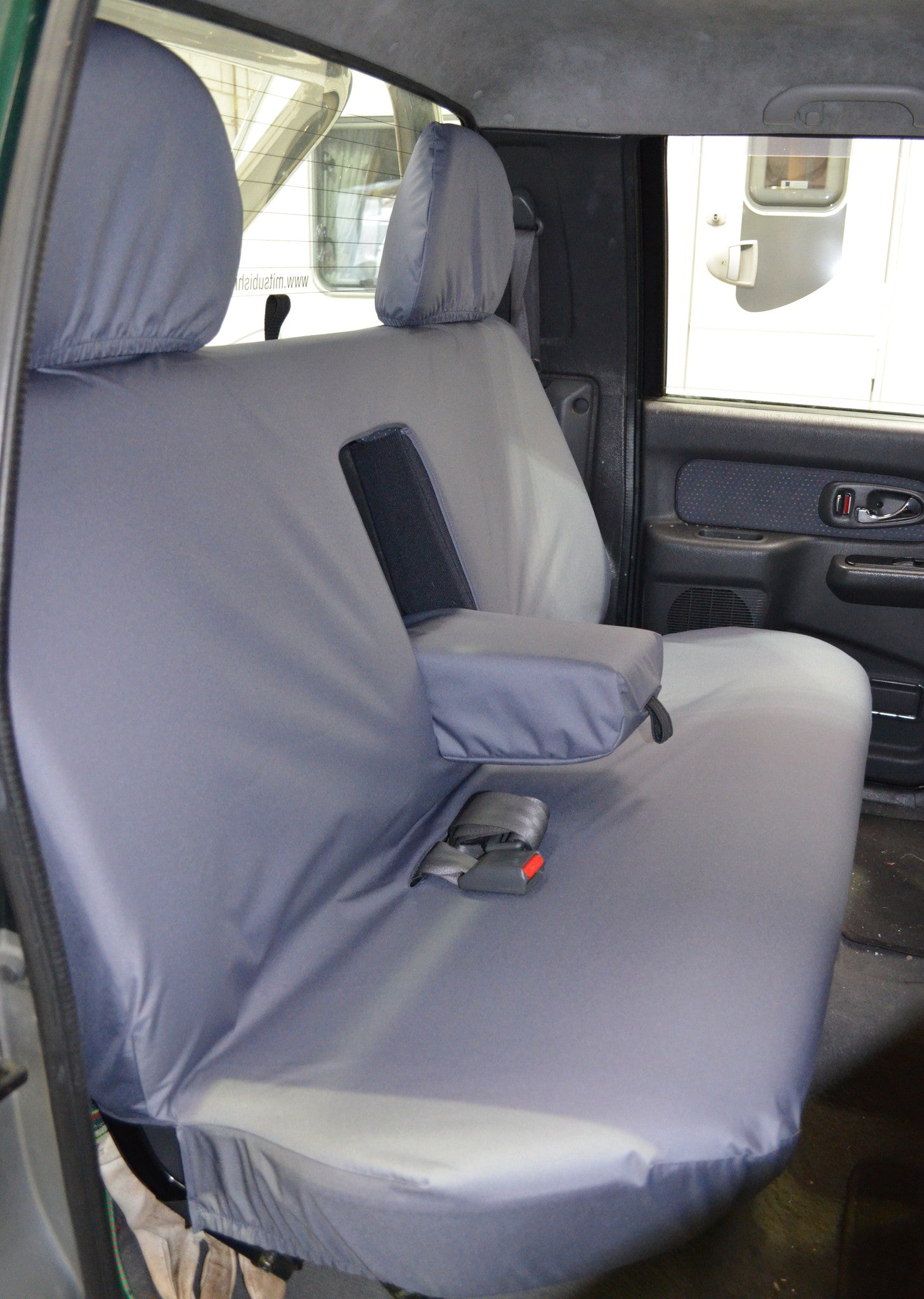 Mitsubishi L200 Double Cab (1998 to 2006) Tailored Seat Covers Rear Seat / Grey Turtle Covers Ltd