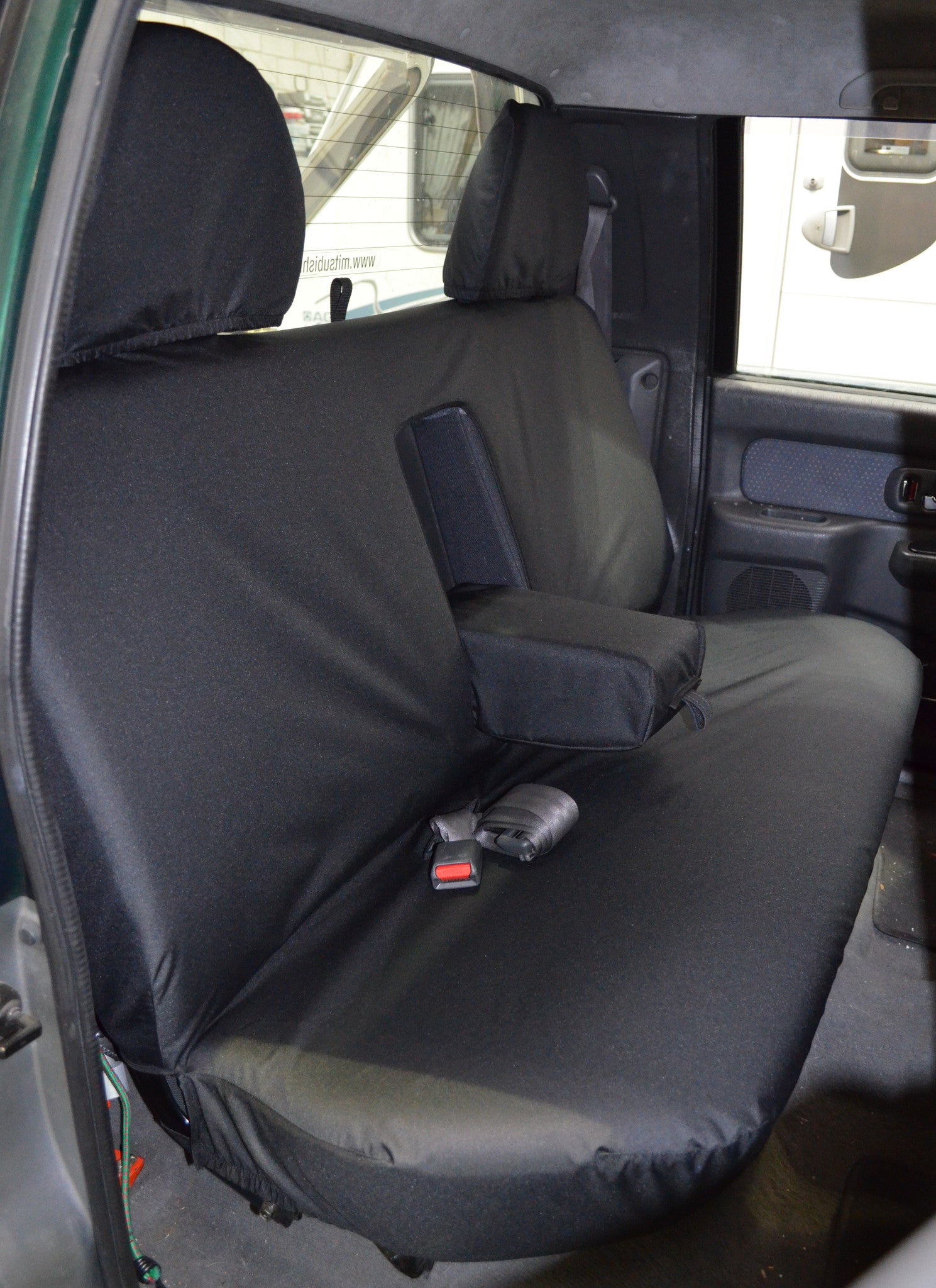 Mitsubishi L200 Double Cab (1998 to 2006) Tailored Seat Covers Rear Seat / Black Turtle Covers Ltd