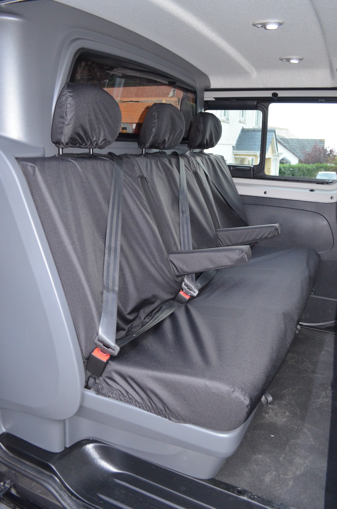 Vauxhall Vivaro Sportive Double Cab 2014-2019 Tailored Rear Seat Covers Rear Seats / Black Turtle Covers Ltd