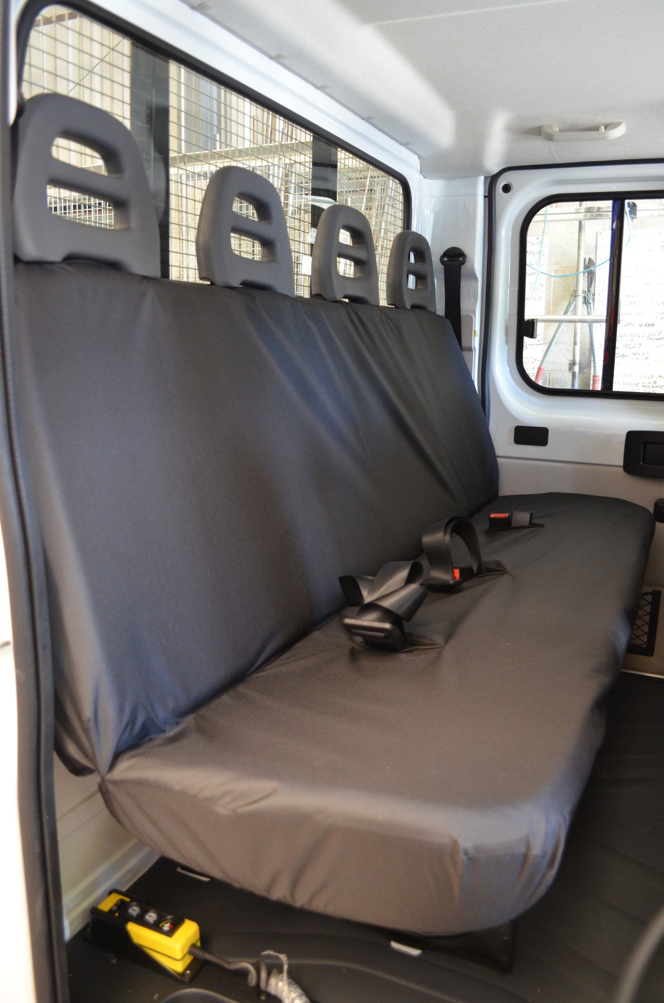 Fiat Ducato Van 2006 Onwards Tailored Seat Covers Crew Cab Rear Seats / Black Turtle Covers Ltd