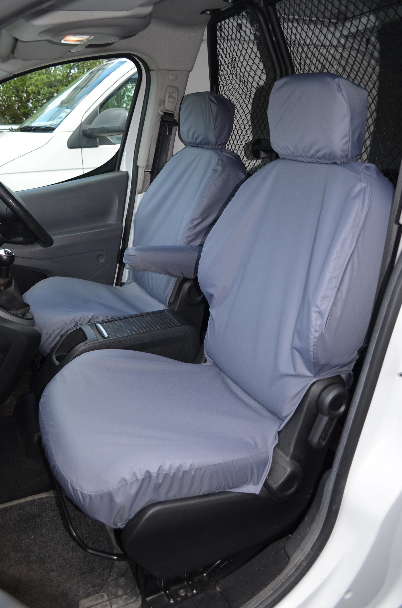 Peugeot Partner Van 2008 - 2018 Front Pair Seat Covers Grey Turtle Covers Ltd
