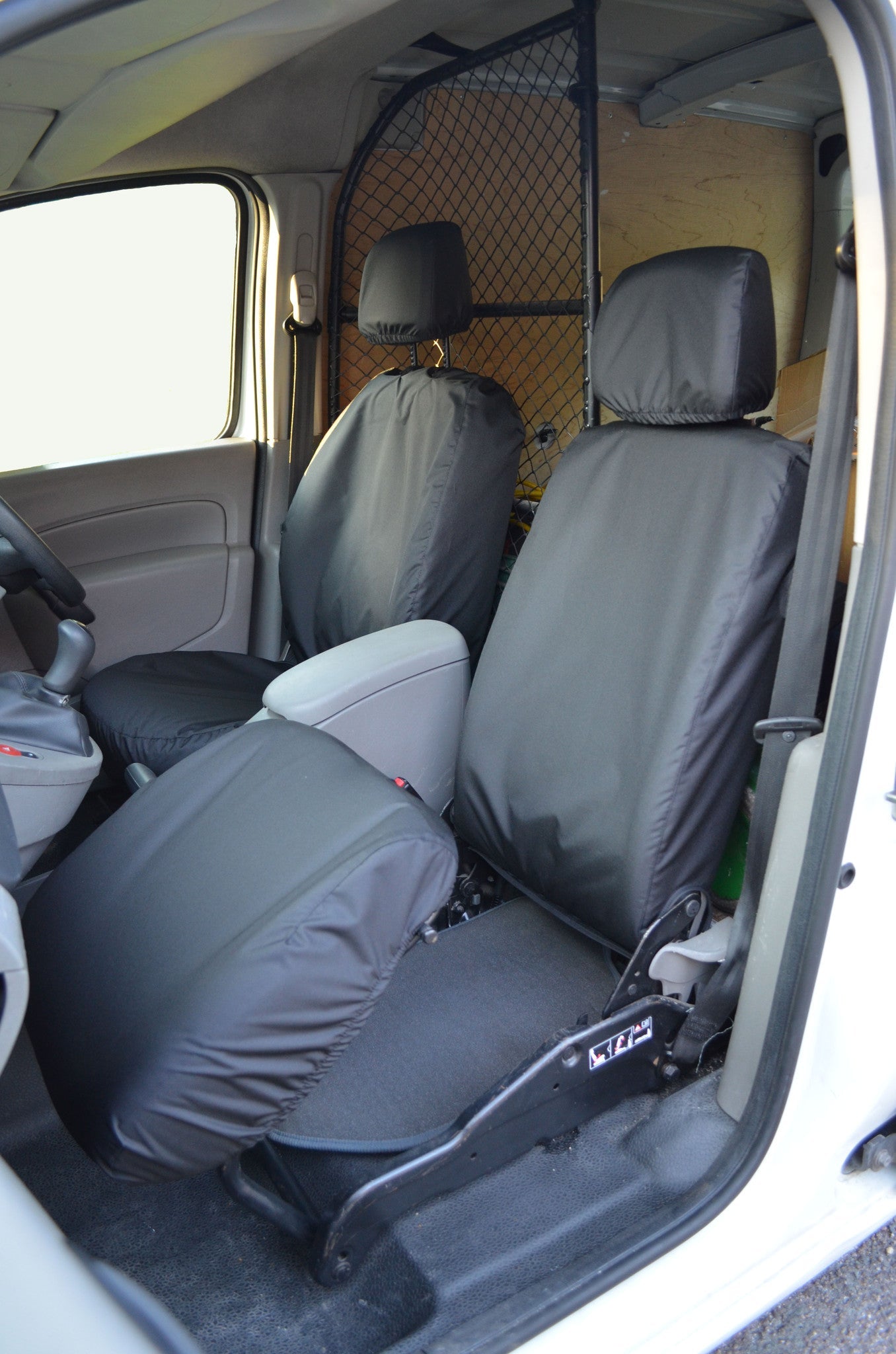Renault Kangoo Van 2008 Onwards Seat Covers Driver's Seat and Folding Passenger Seat / Black Turtle Covers Ltd