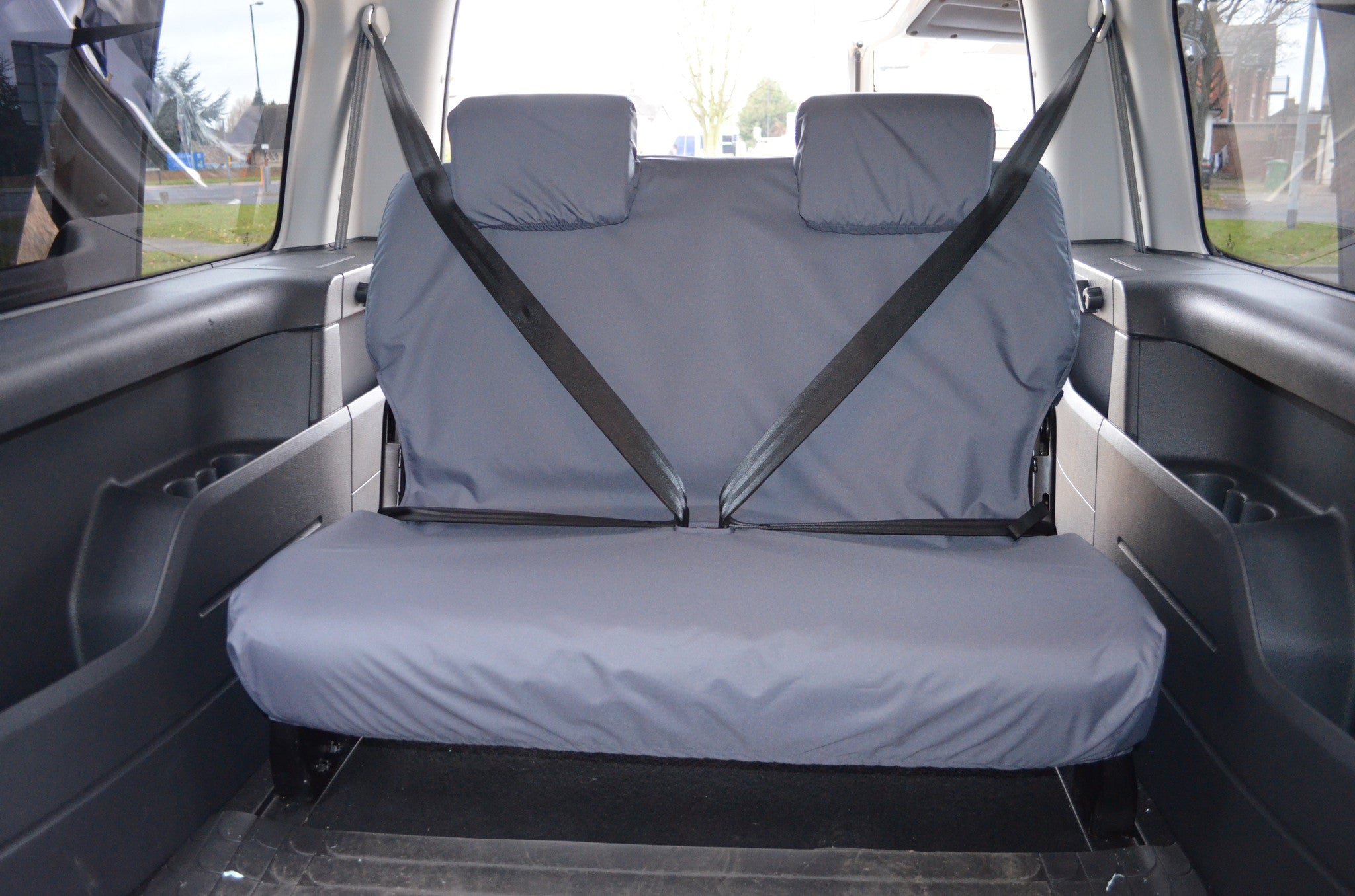 Volkswagen Caddy 2004 Onwards Seat Covers 3rd Row Double Seat / Grey Turtle Covers Ltd