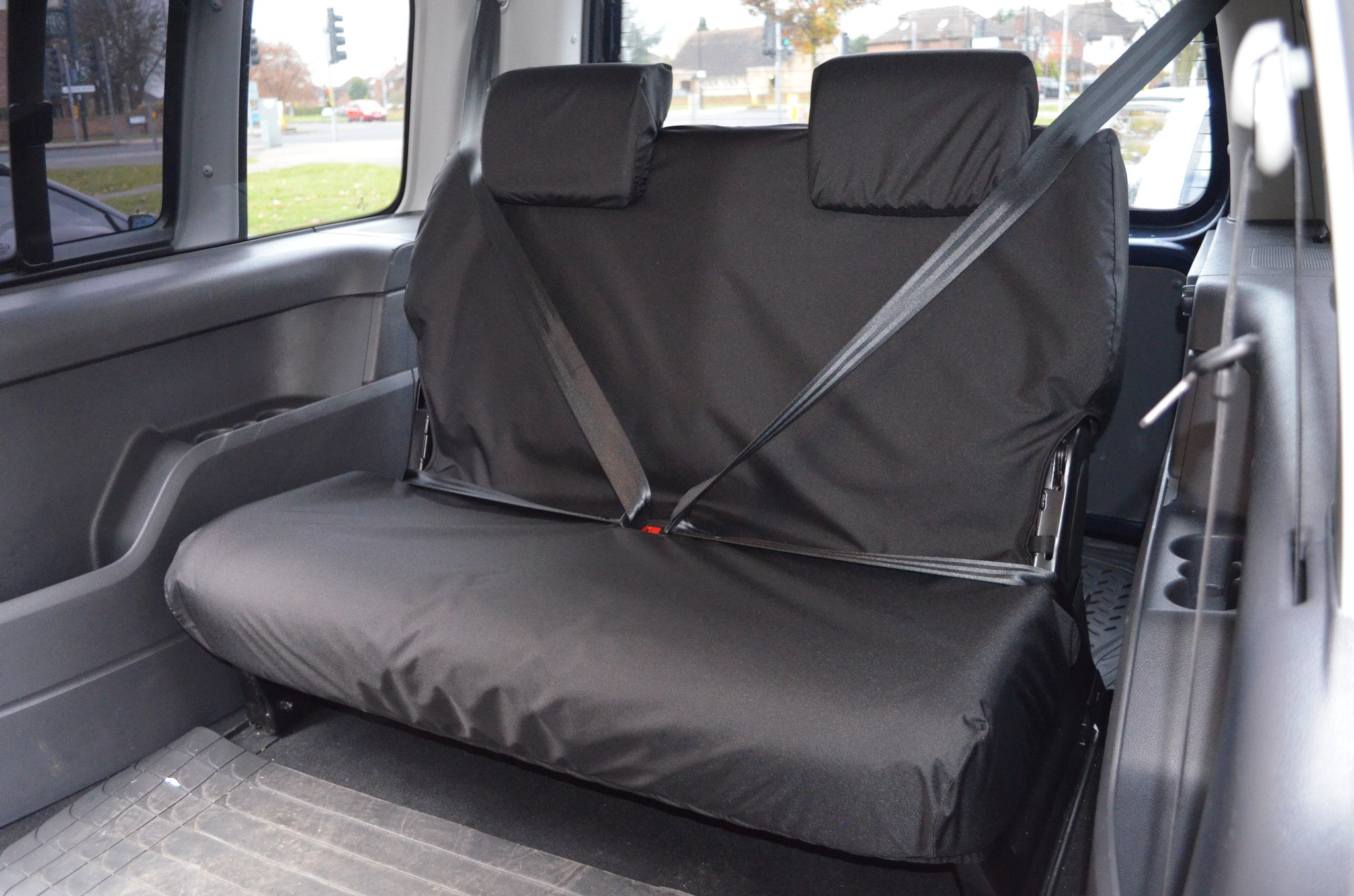 Volkswagen Caddy 2004 Onwards Seat Covers 3rd Row Double Seat / Black Turtle Covers Ltd